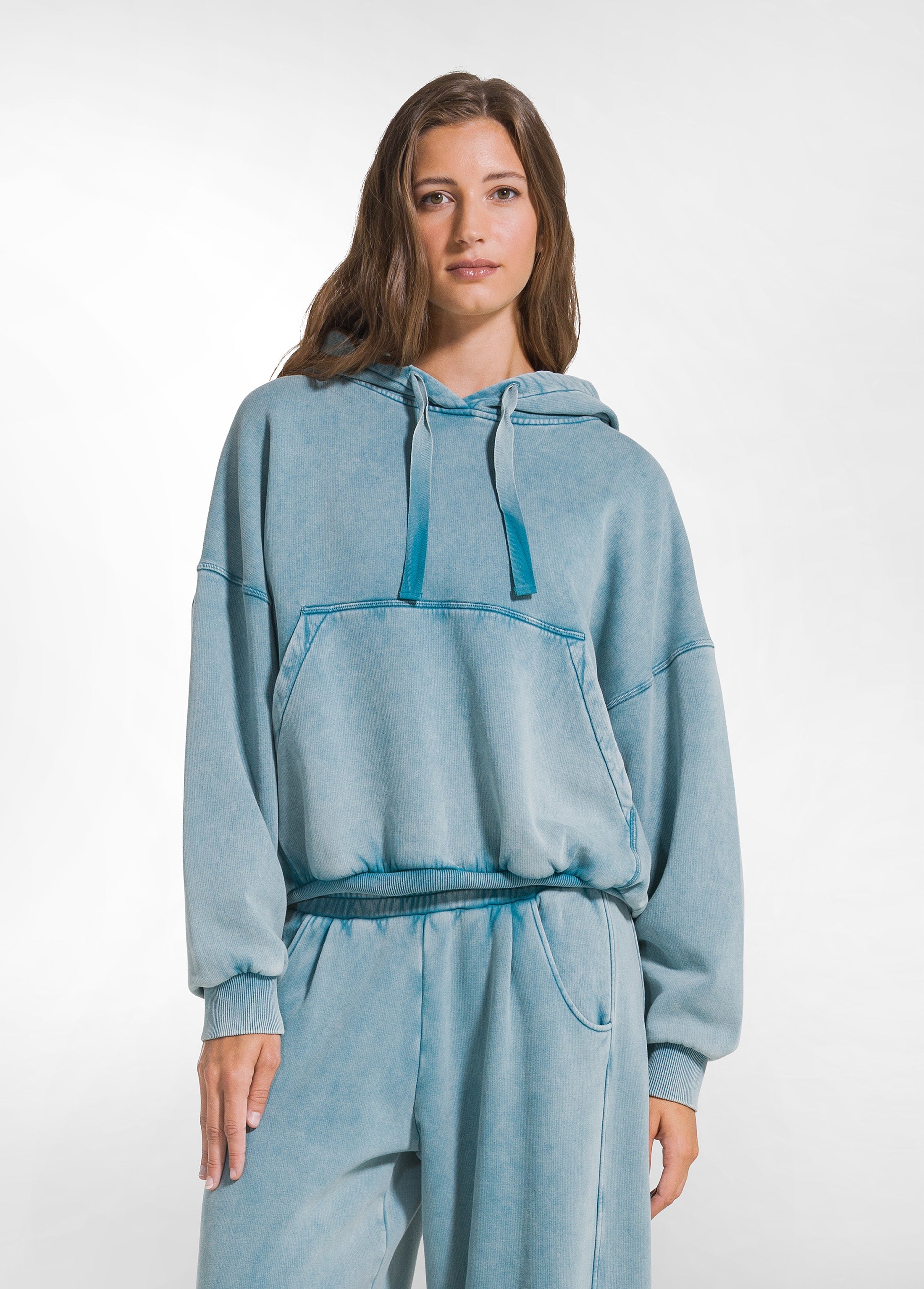 deha-d52120-felpa-con-cappuccio-cotone-marmorizzato-other image 1