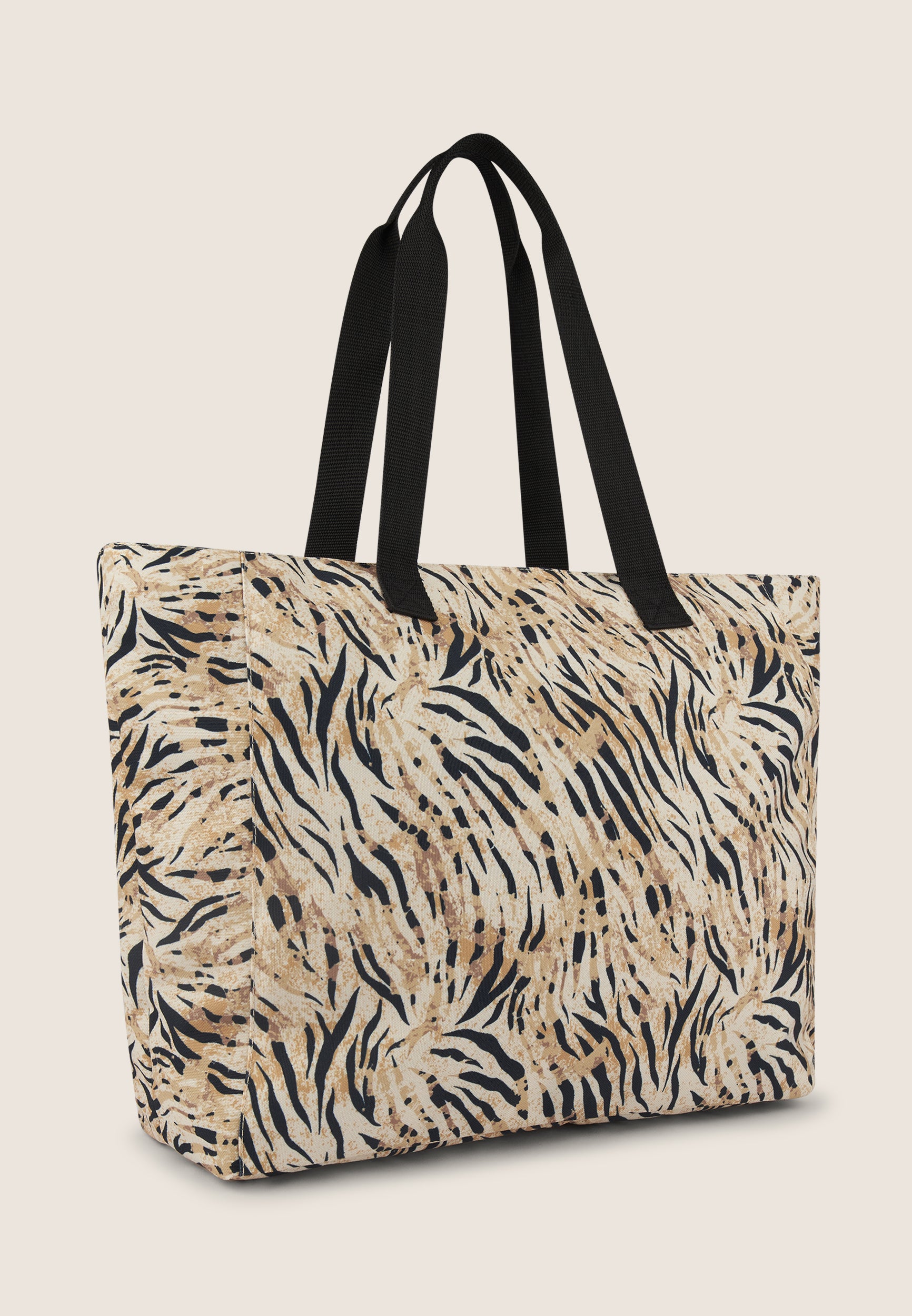 freddy-borsa-shopper-canvas-animalier-con-zip-38x14x35-cm image 3