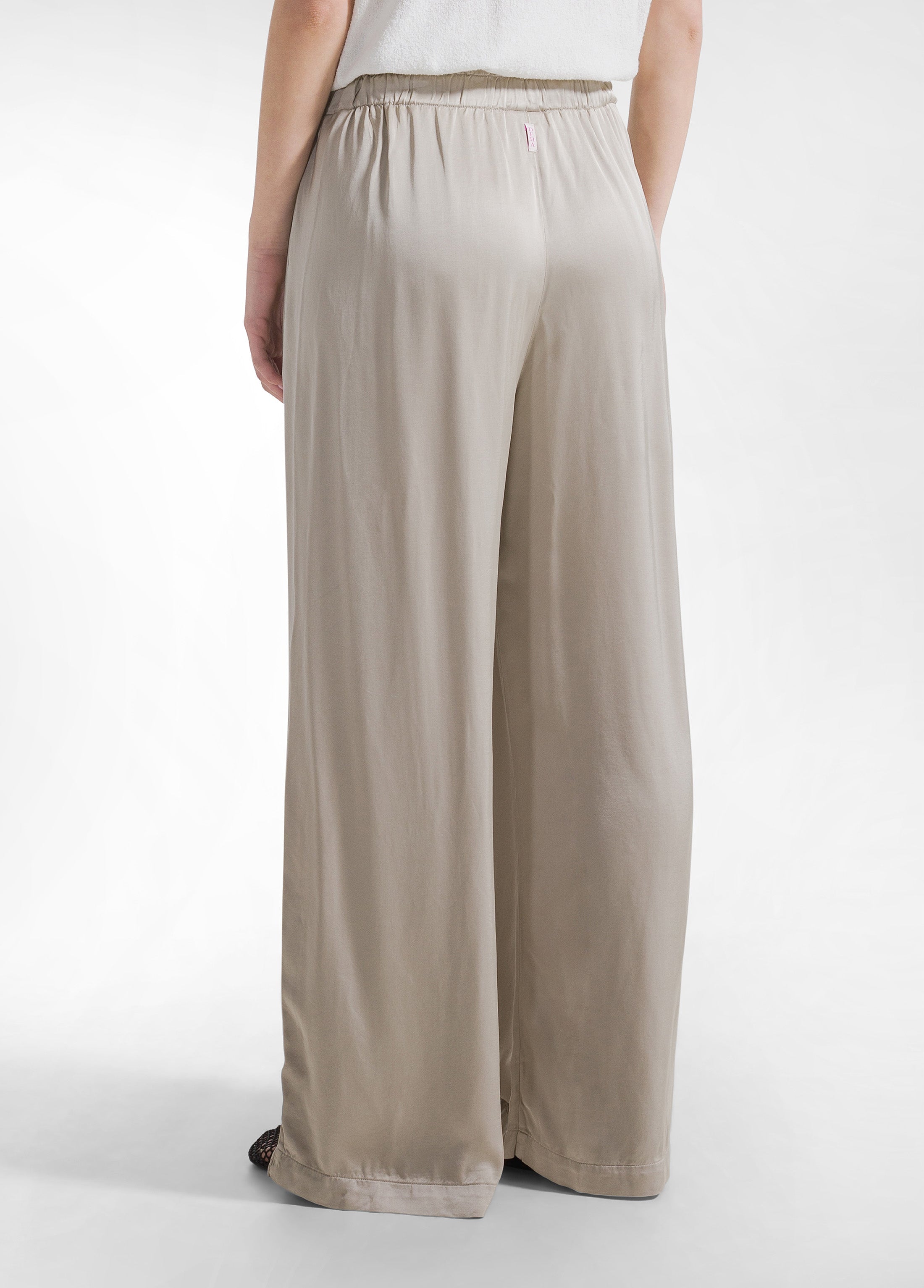 deha-pantaloni-palazzo-in-satin-di-viscosa-beige image 3