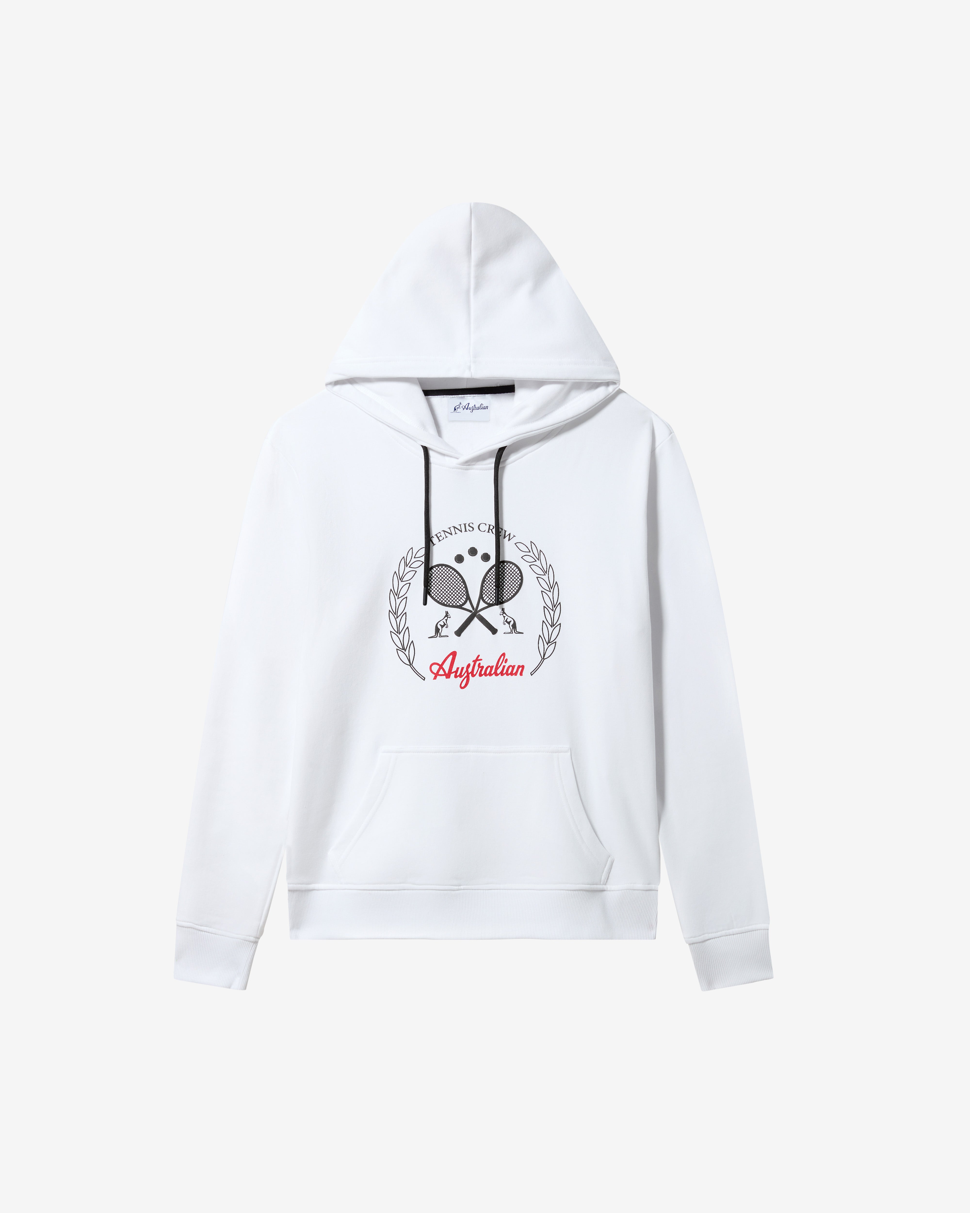 australian-tennis-crew-hoodie-felpa-con-cappuccio-bianco-cotone image 6