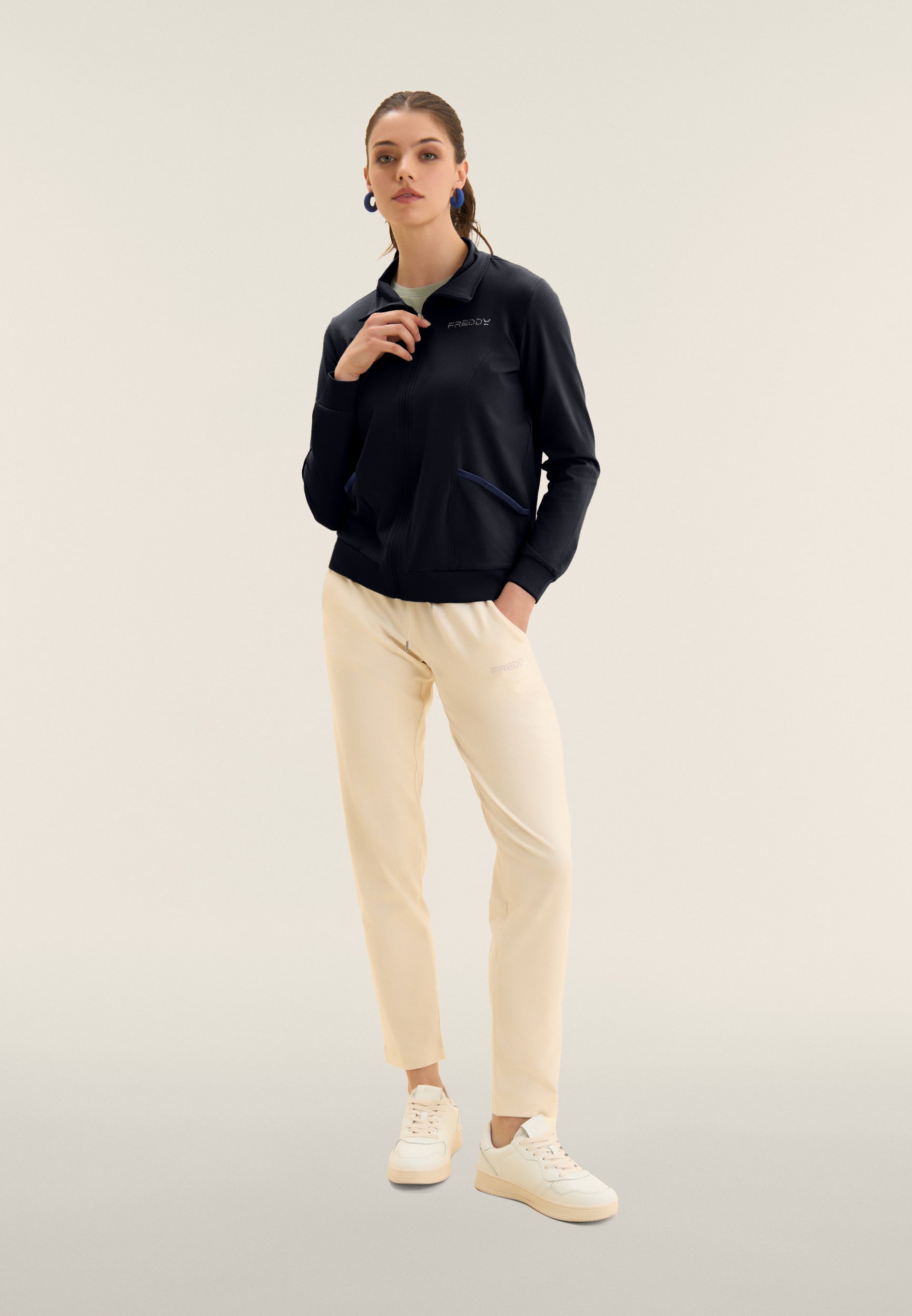 freddy-felpa-collo-alto-con-zip-in-jersey-elasticizzato image 2