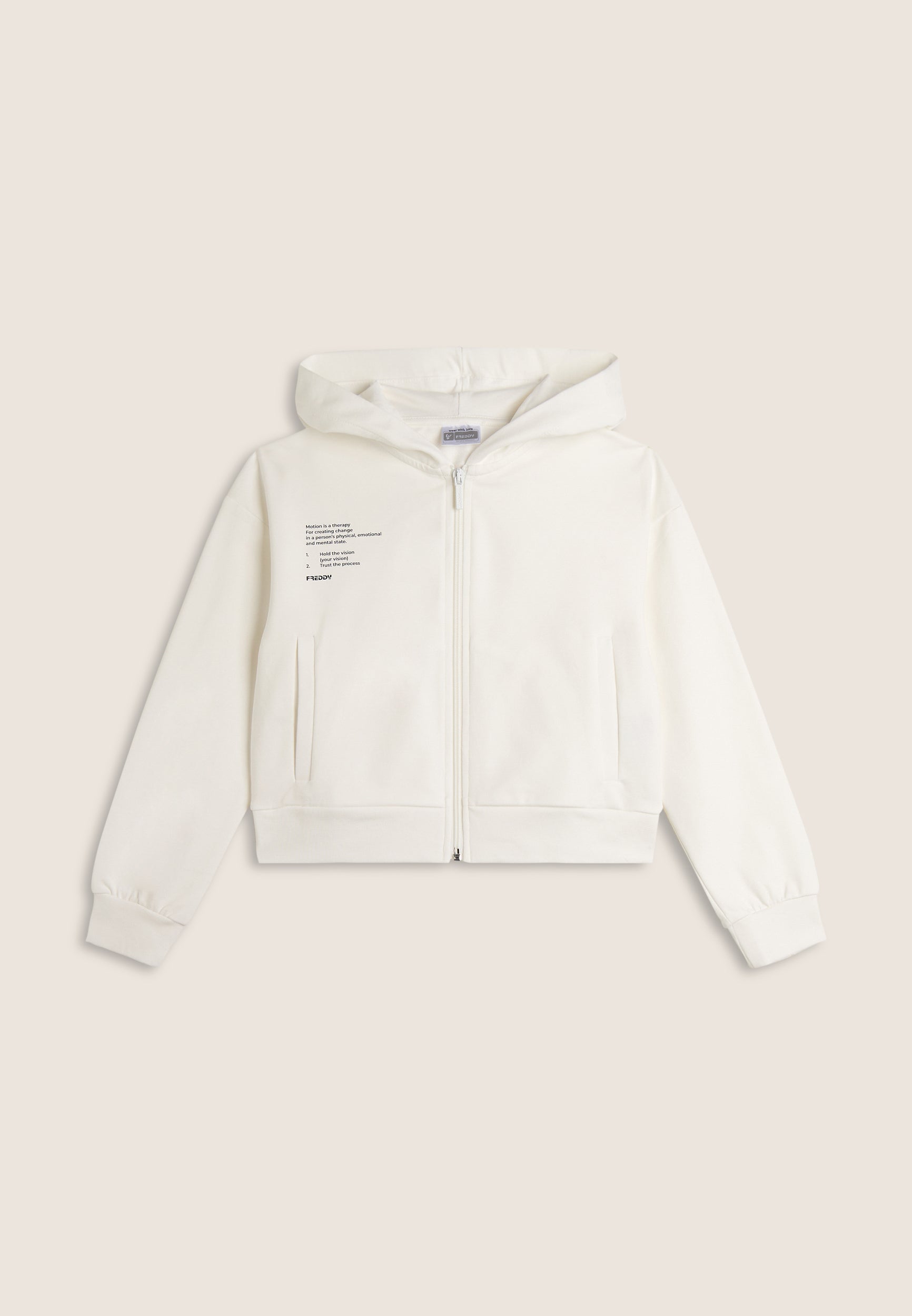 freddy-felpa-con-cappuccio-e-zip-stampa-laterale-comfort-fit image 4