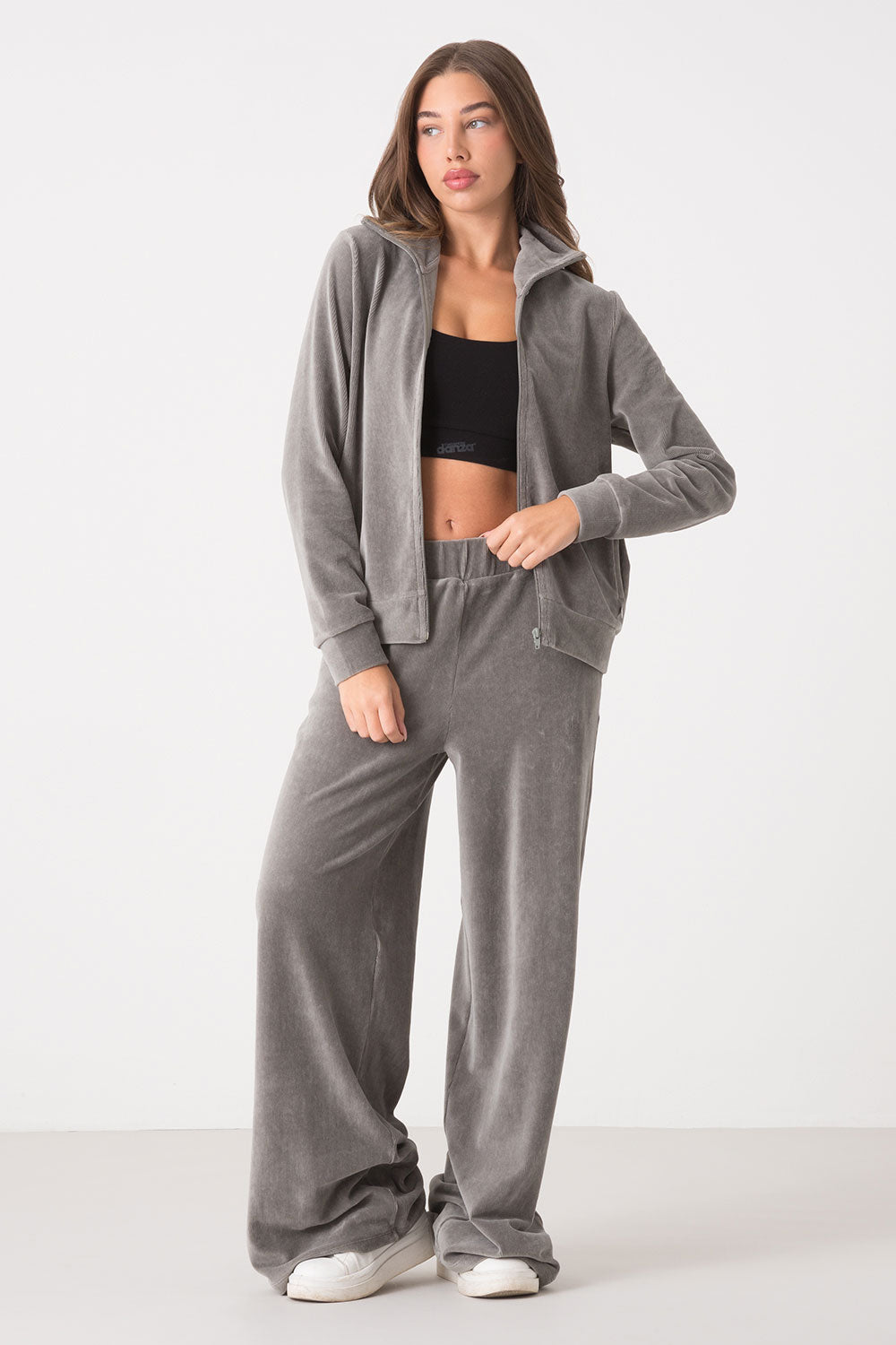 dimensione-danza-weekend-giacca-full-zip-collo-alto-velluto-coste image 8