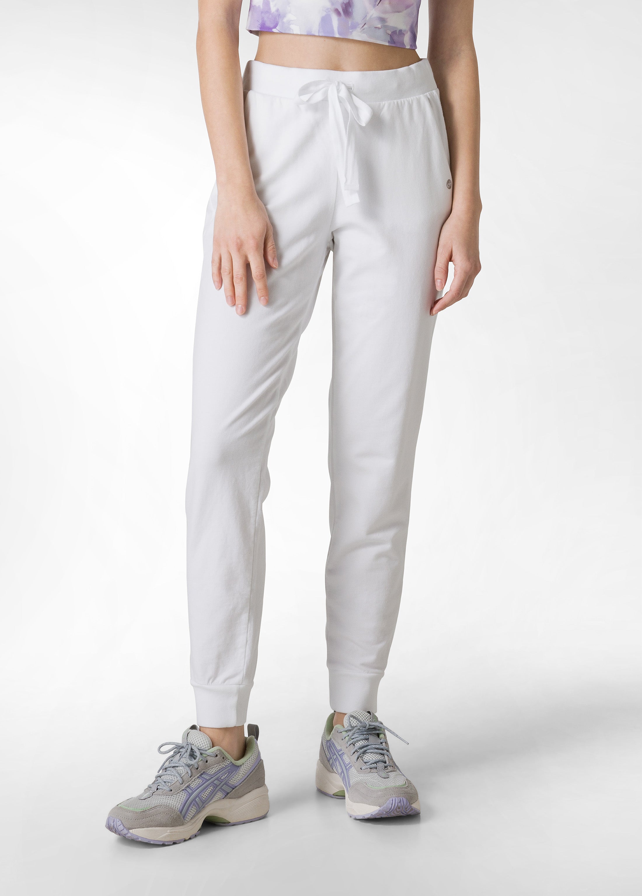 deha-pantalone-jogger-leggero-con-polsino-bianco-leisurewear image 2