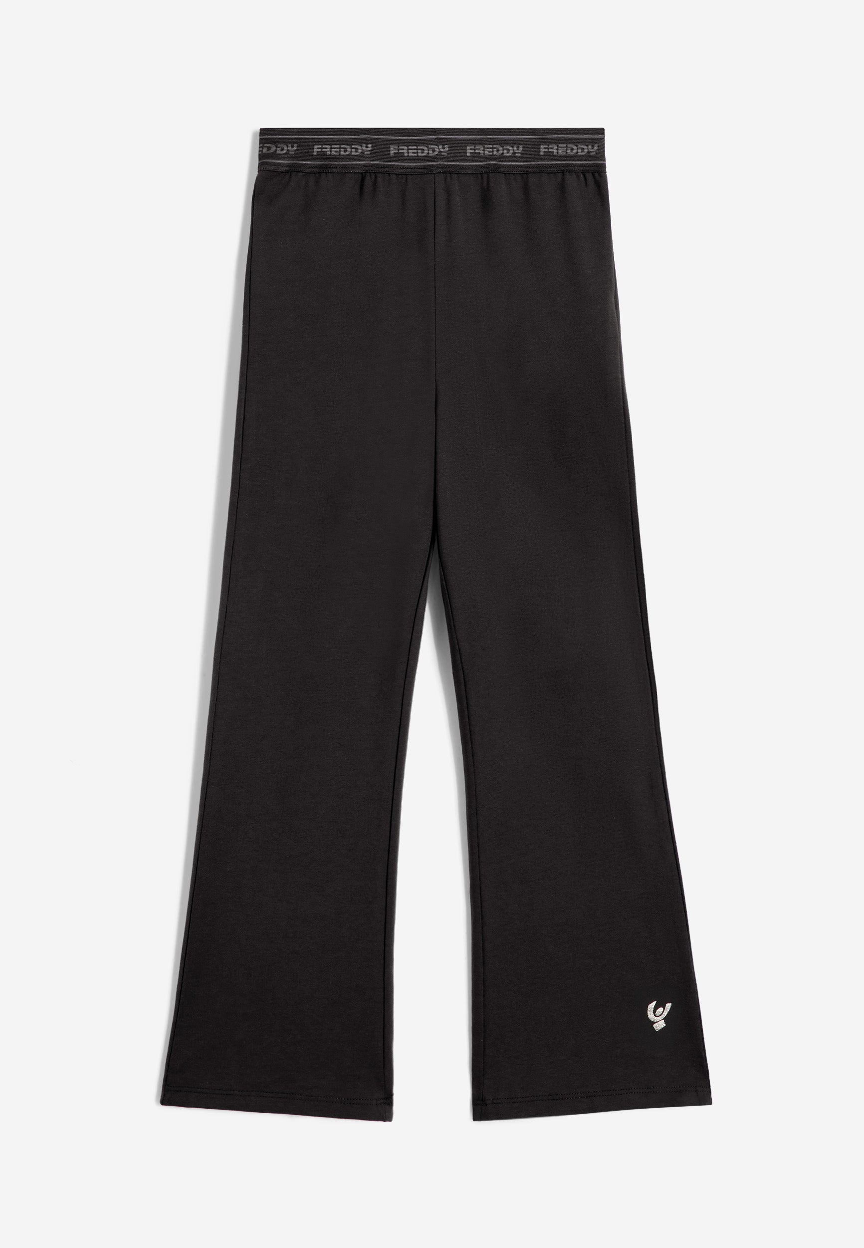 freddy-pantaloni-bambina-fondo-svasato-vita-logata-in-felpa-stretch image 1