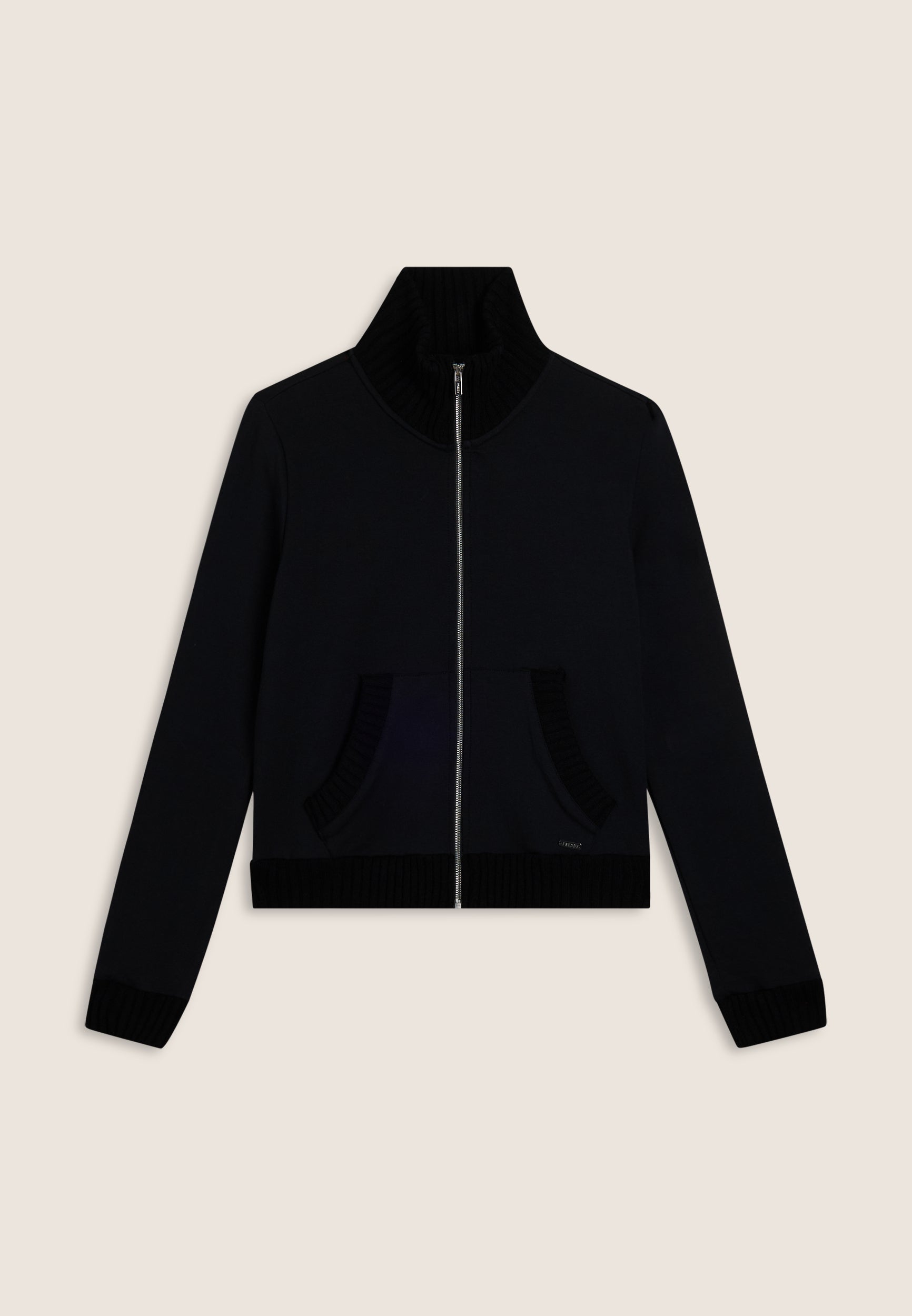 freddy-felpa-donna-slim-con-zip-collo-alto-in-tricot image 5