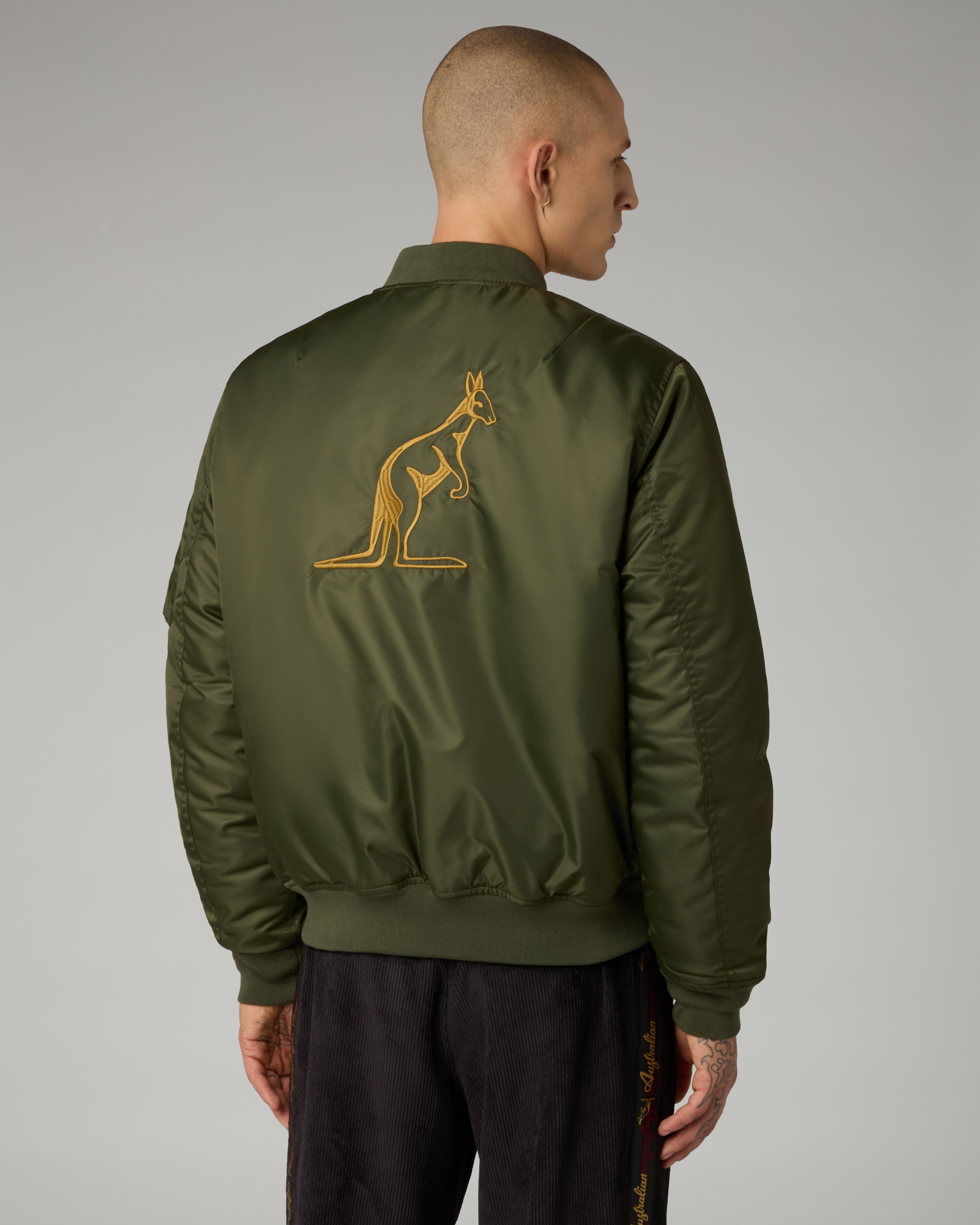 australian-archive-bomber-jacket-bomber-nylon-con-fodera-jacquard image 1
