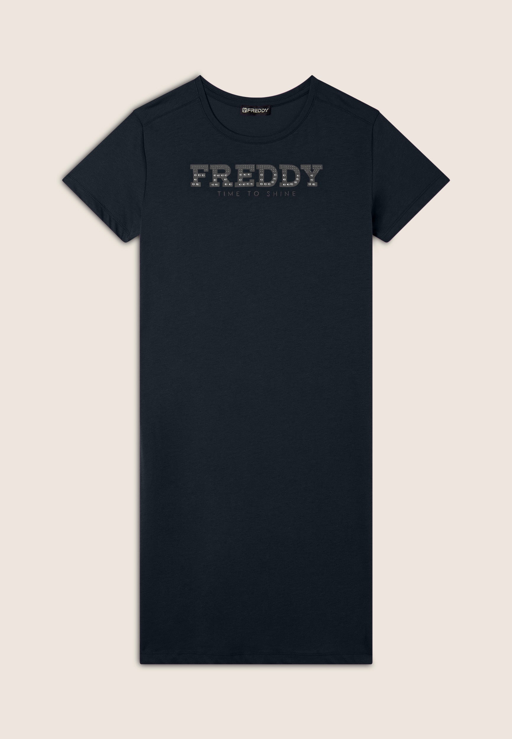 freddy-vestito-in-jersey-con-perline-dorate-e-logo image 5