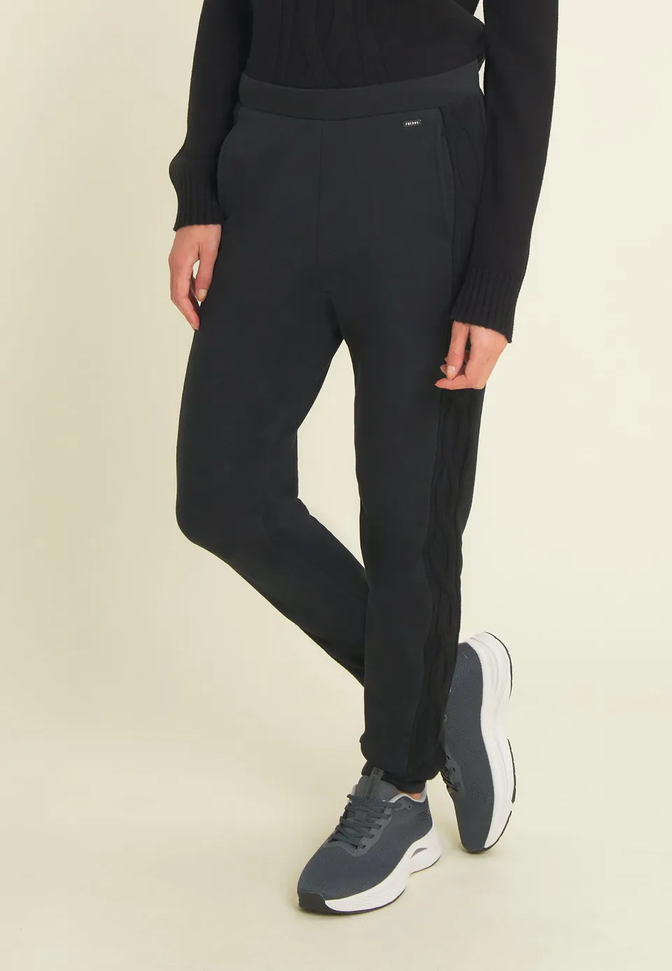 freddy-pantaloni-donna-in-felpa-modal-con-banda-a-trecce image 1