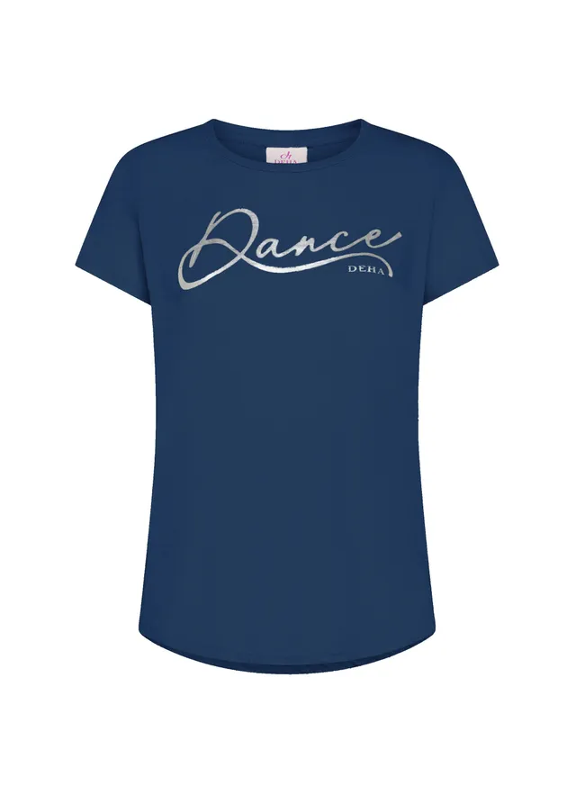 deha-t-shirt-con-stampa-in-cotone-flamm-blu image 1