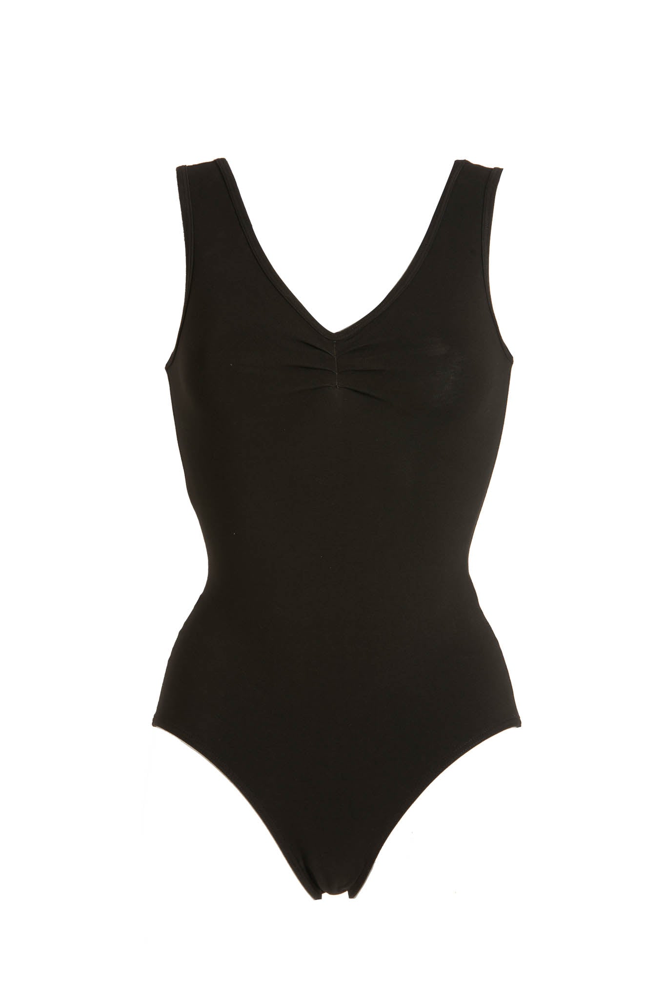 deha-body-canotta-t02002-scollo-a-v-marrone-body-danza-donna image 1
