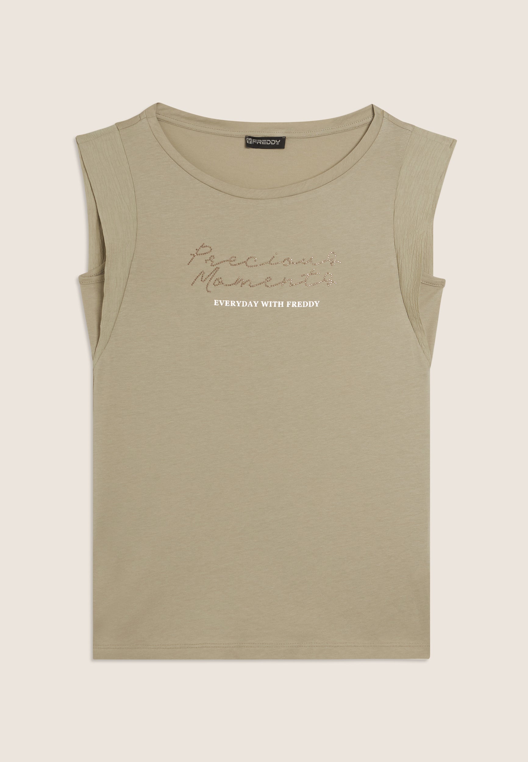 freddy-wr-up-t-shirt-regular-maniche-crinkle-con-scritta-gioiello-precious-momen image 5