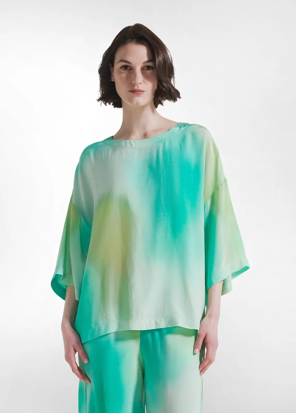 deha-t-shirt-ampia-in-viscosa-habutai-blu-d42640-maglia-fluida-leisurewear image 1