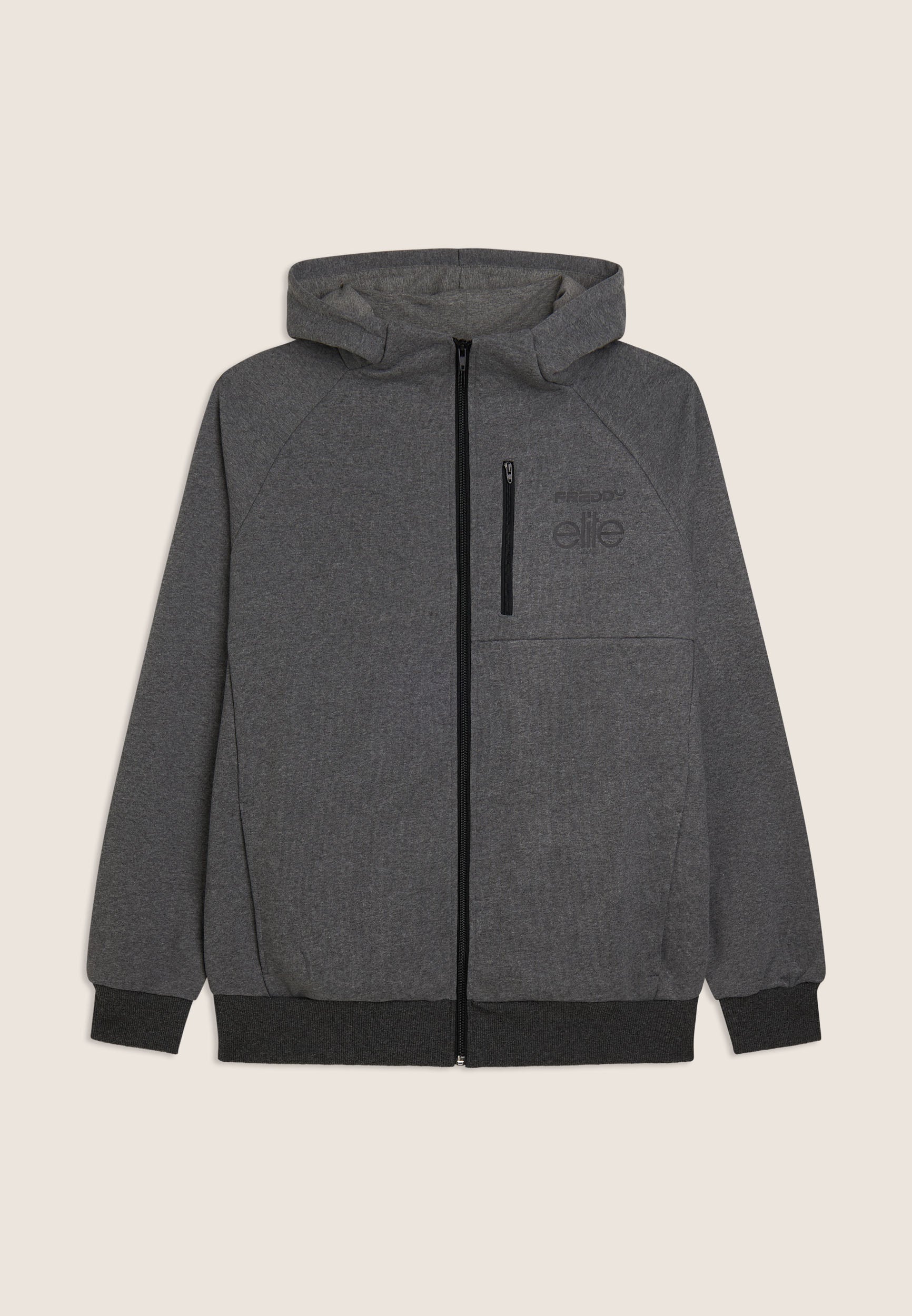 felpa-uomo-freddy-x-elite-m-lange-full-zip-con-cappuccio image 1