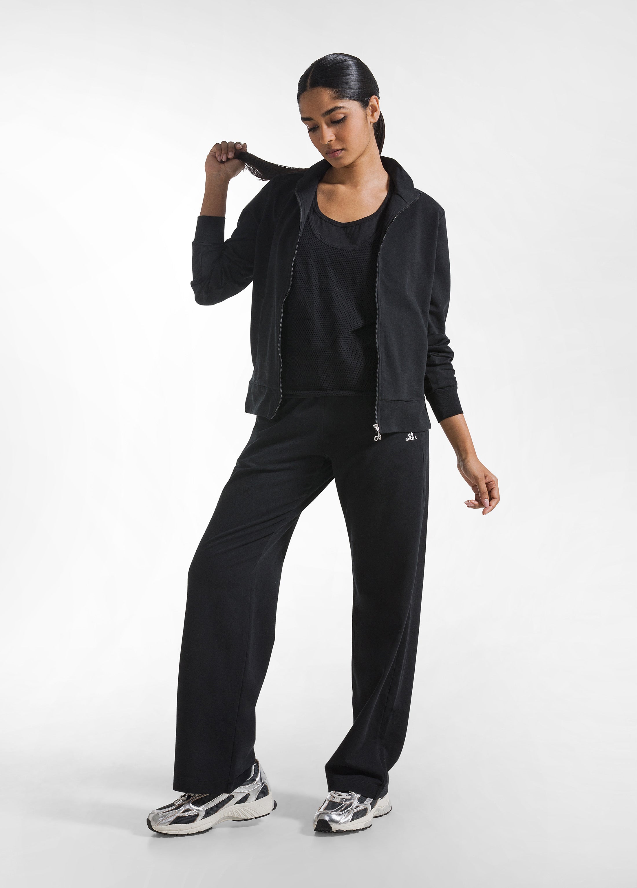 deha-d42240-felpa-leggera-core-con-zip-nero image 4