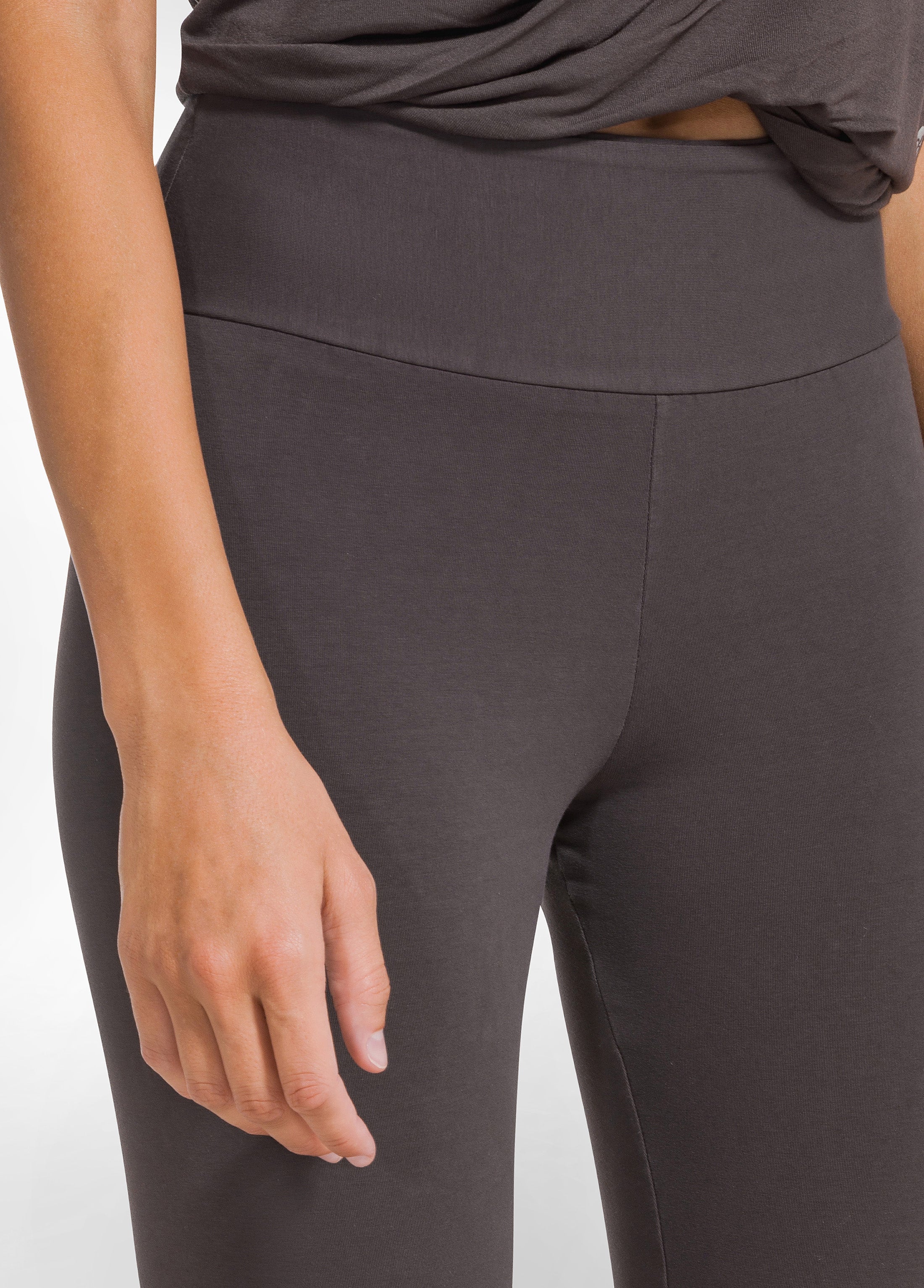 deha-leggings-a-vita-alta-in-jersey-stretch-marrone image 4