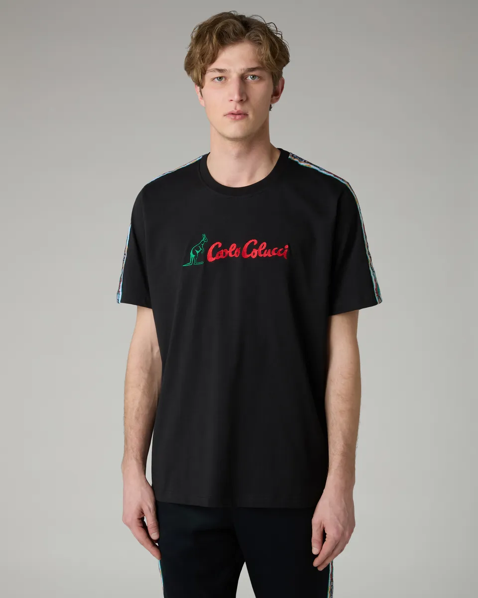 australian-color-tape-t-shirt-carlo-colucci-nera-regular-fit image 1