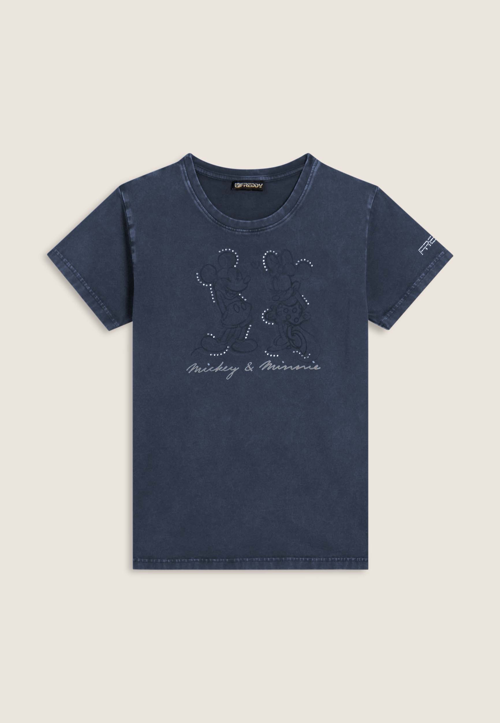 freddy-t-shirt-donna-disney-minnie-e-mickey-con-strass-acid-wash image 8