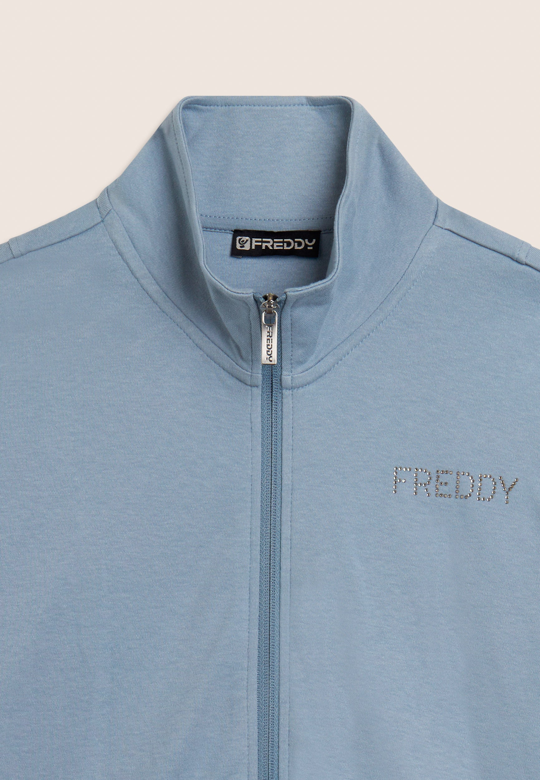 freddy-tuta-con-zip-e-collo-alto-logo-con-strass-tuta-donna-in-interlock-100-cot image 8