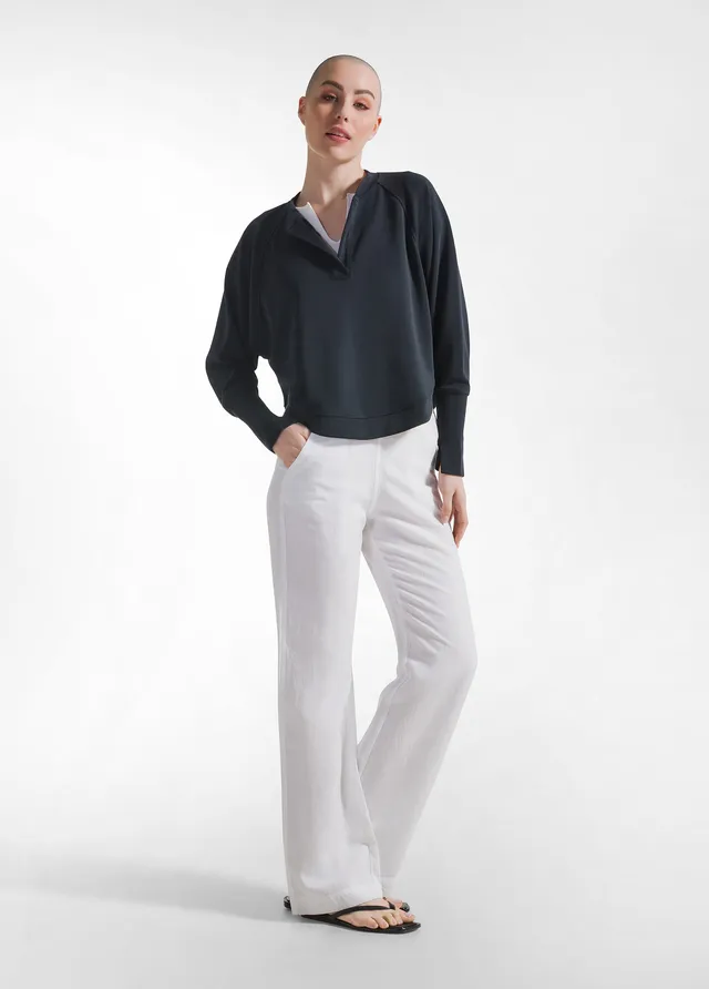 deha-pantalone-misto-lino-e-lyocell-bianco-donna-comodo-170-g image 1