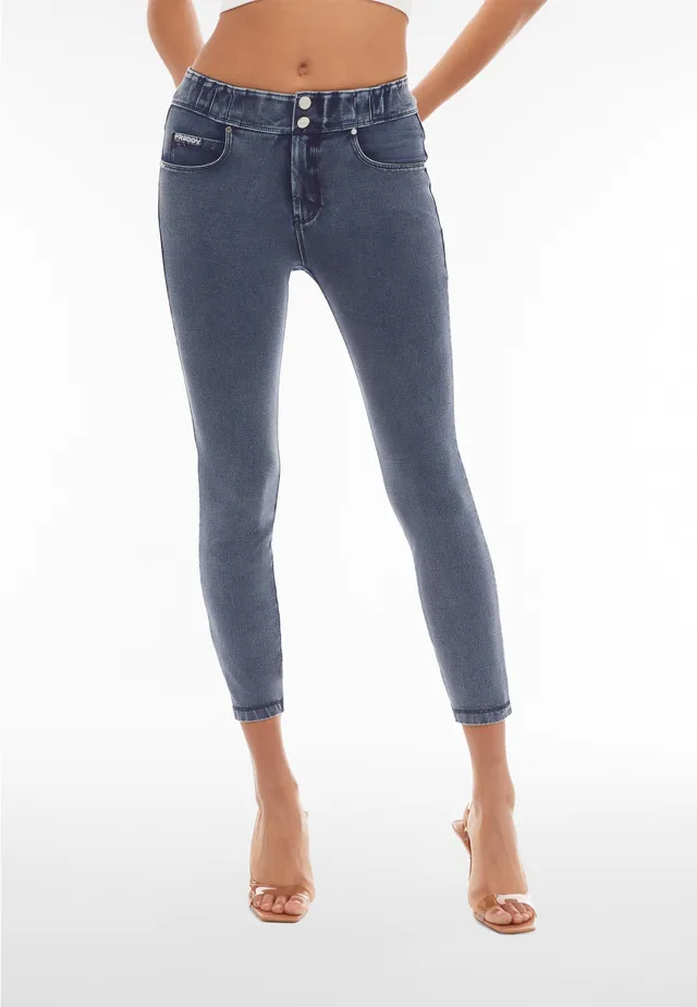 freddy-n-o-w-pantaloni-skinny-vita-media-jersey-effetto-denim image 1