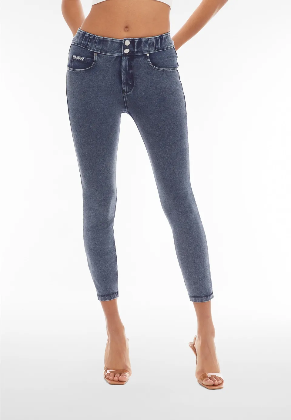 freddy-n-o-w-pantaloni-skinny-vita-media-jersey-effetto-denim image 1