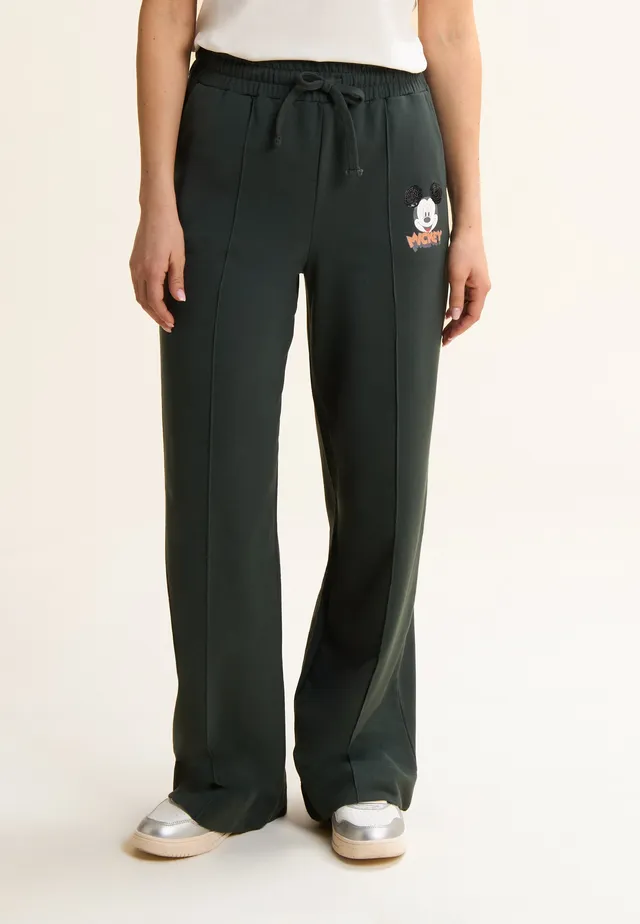 freddy-pantaloni-sportivi-neri-mickey-mouse-gamba-ampia-french-terry image 1