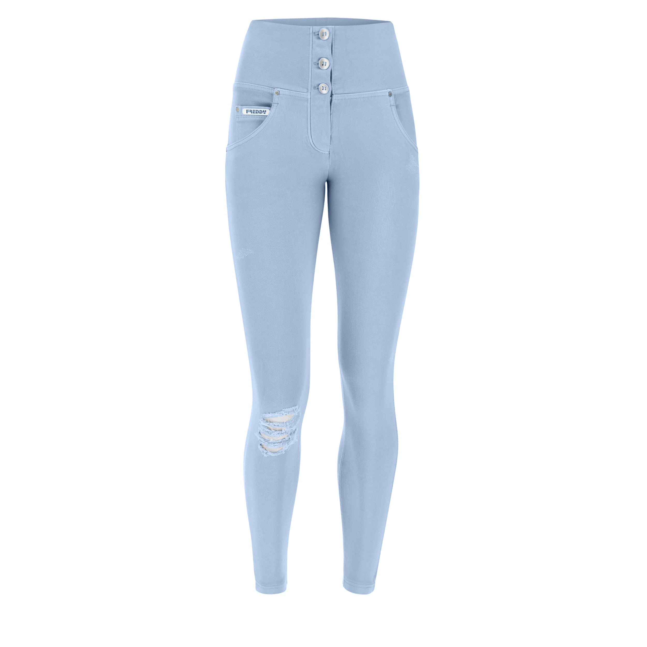 freddy-pantaloni-push-up-wr-up-7-8-vita-alta-con-bottoni-effetto-strappi image 2