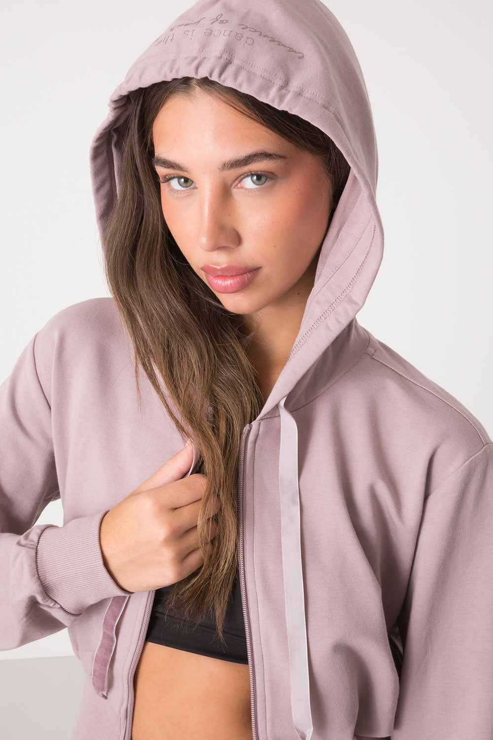 dimensione-danza-ballet-felpa-full-zip-con-cappuccio-non-garzata-fit-cropped-bom image 4