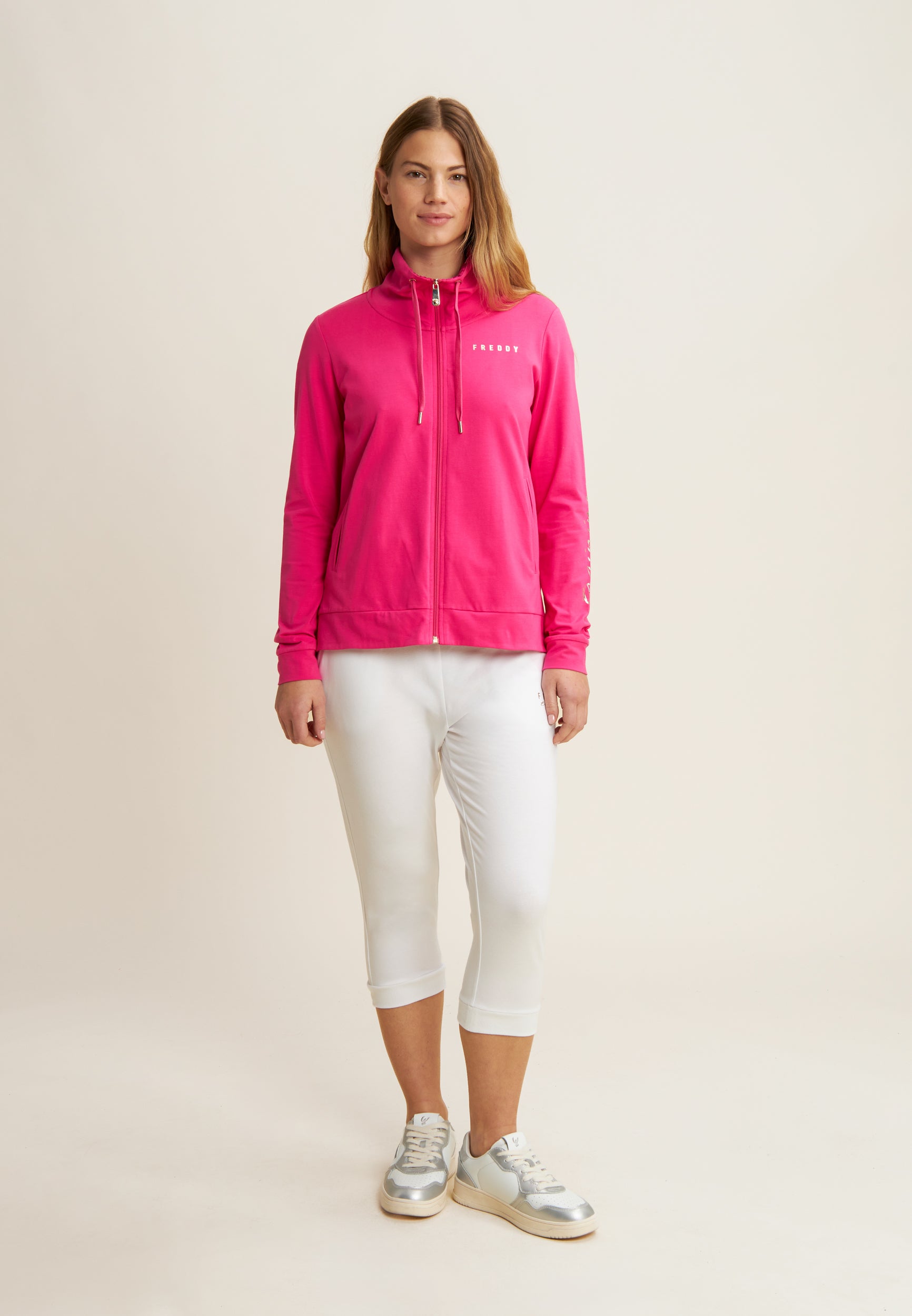 freddy-felpa-donna-zip-collo-alto-heavy-jersey-stampa-floreale image 2
