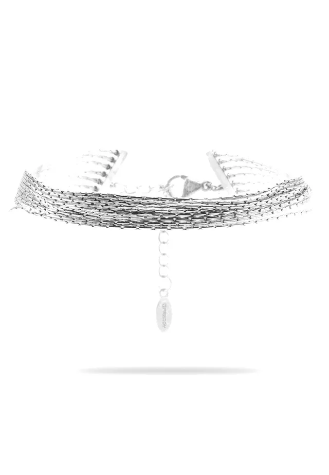 freddy-bracciale-multi-filo-in-acciaio-argentato-catena-a-spiga image 1