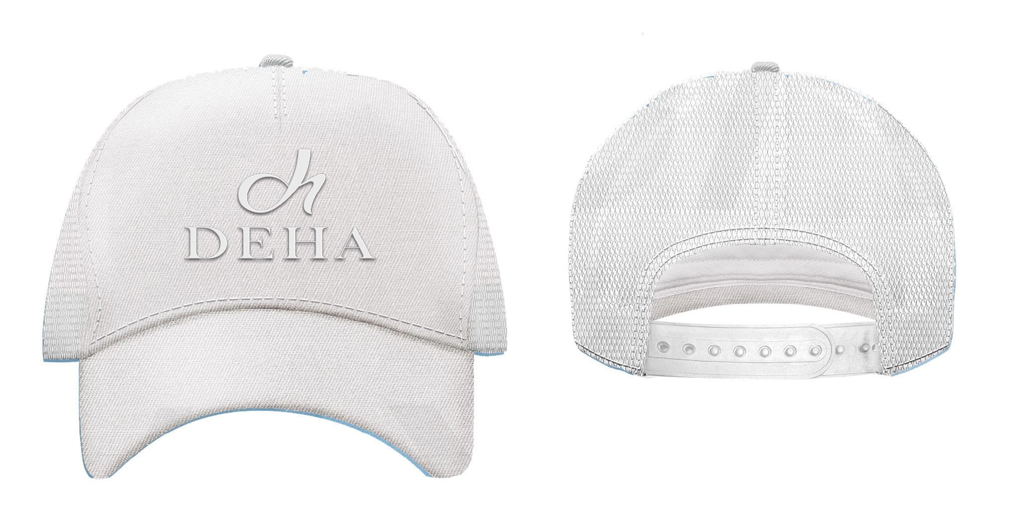deha-cappellino-logo-bianco-in-gabardina-e-rete image 2