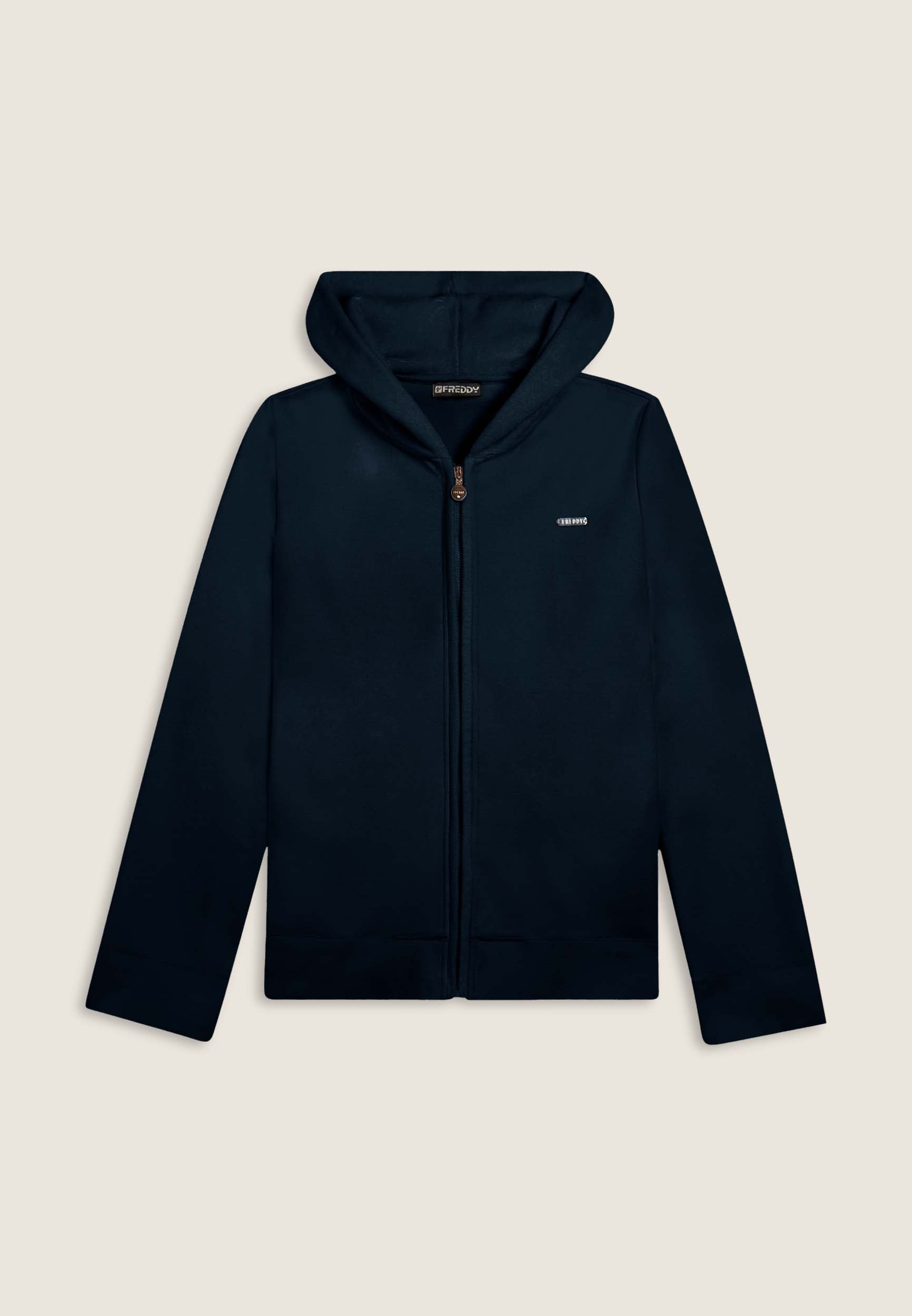 freddy-felpa-full-zip-donna-con-cappuccio-in-ciniglia-e-viscosa image 8