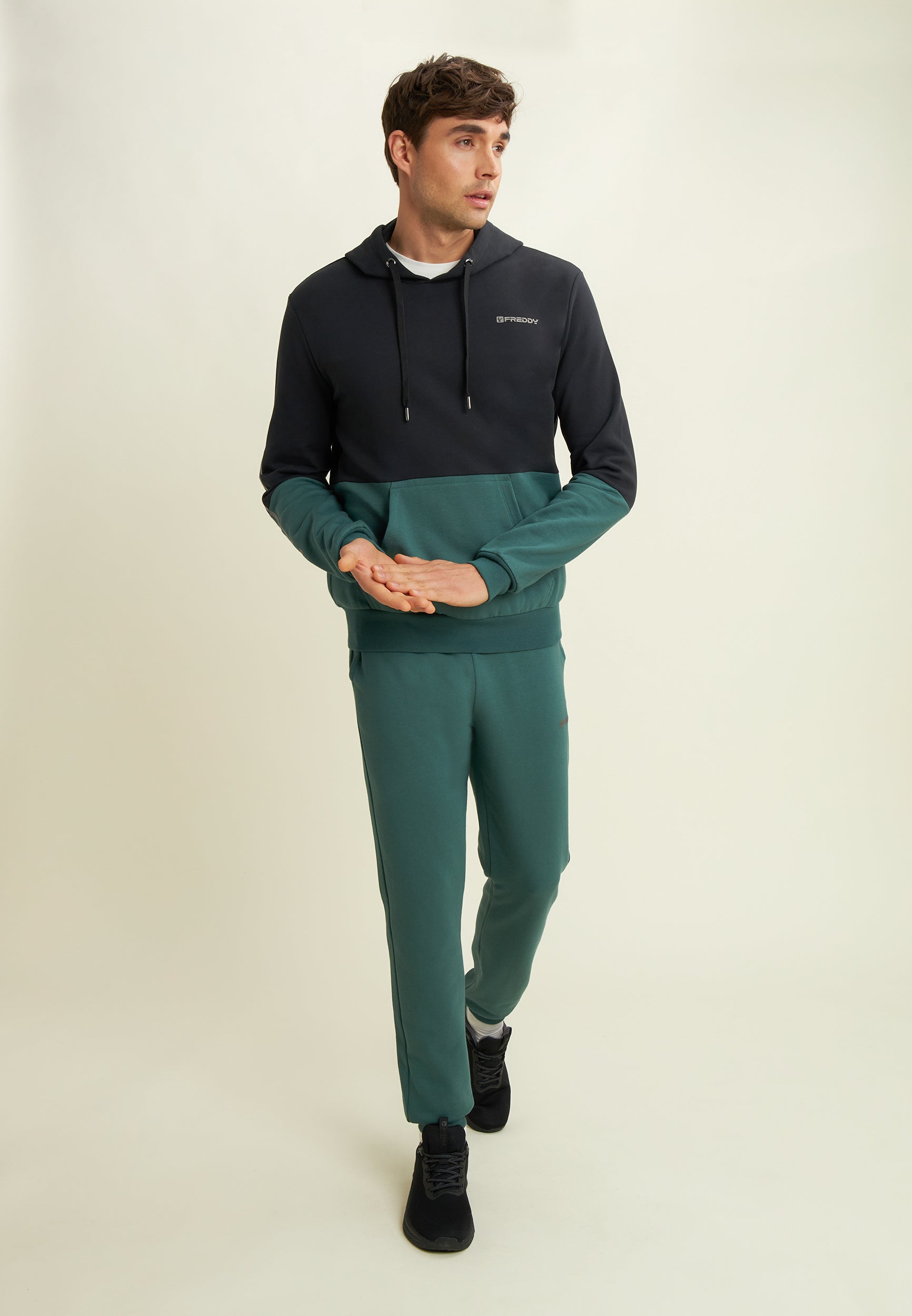 freddy-felpa-uomo-colour-block-cappuccio-jersey-cotone image 2