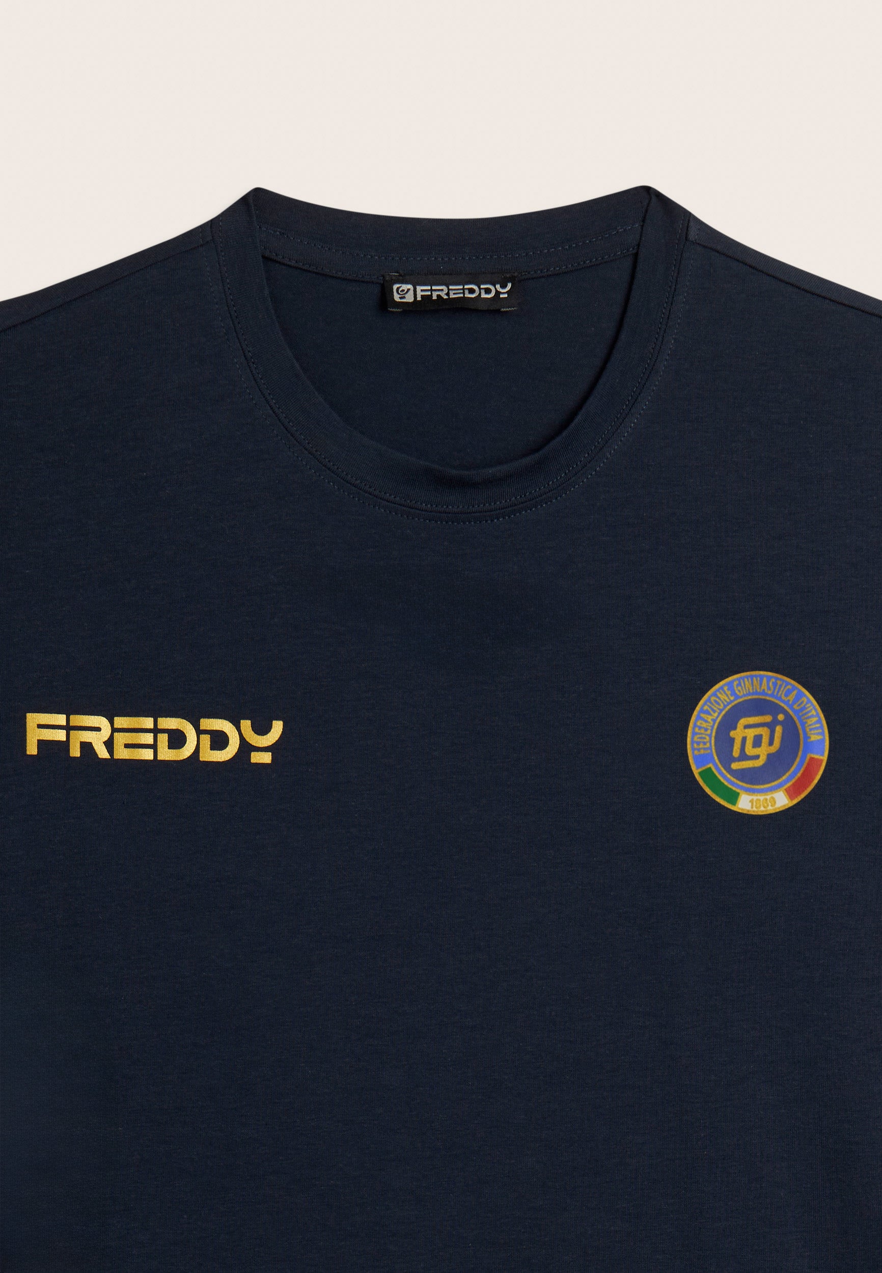 freddy-t-shirt-uomo-italia-fgi-blu-in-jersey-stretch image 8