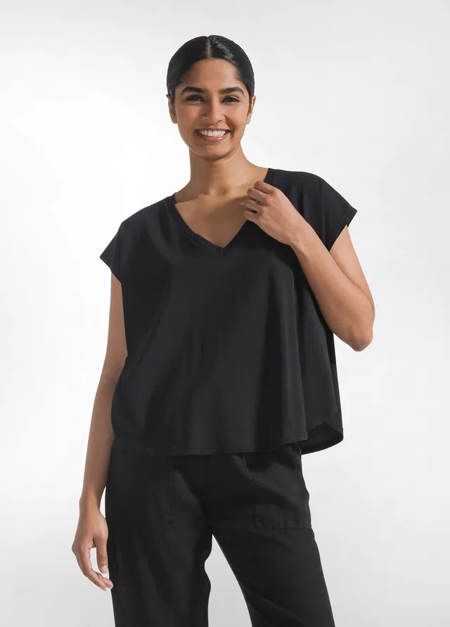 deha-t-shirt-loose-fit-in-jersey-organico-nero-d42400 image 1