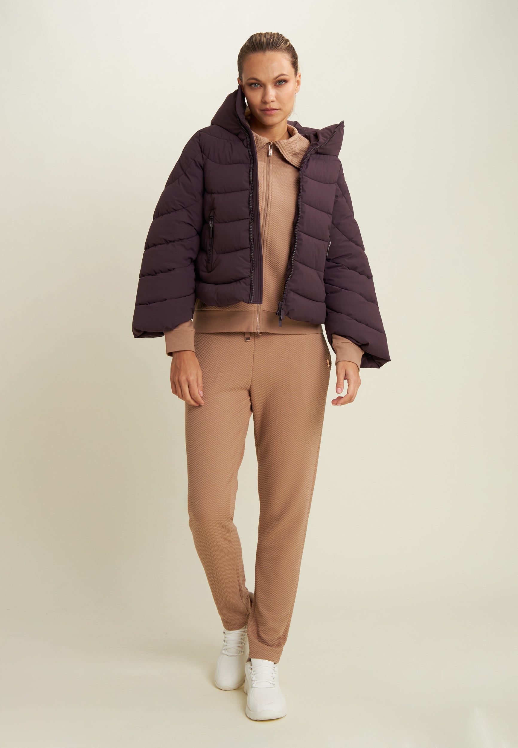 freddy-felpa-donna-full-zip-collo-alto-con-inserti-micro-trecce image 2
