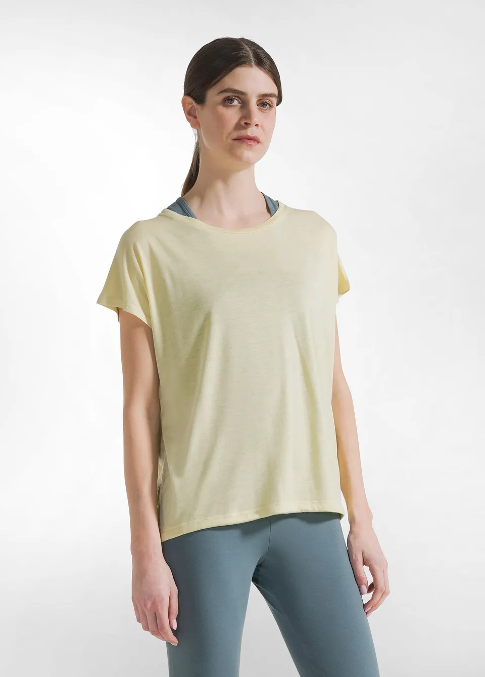 deha-t-shirt-in-viscosa-con-coulisse-gialla image 1
