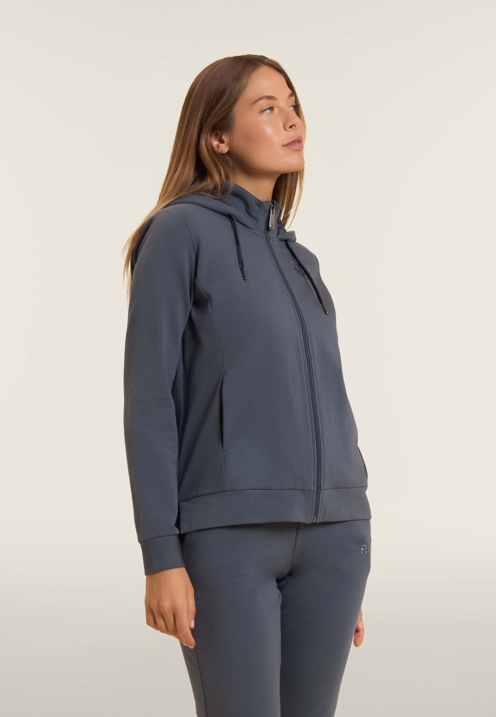 freddy-felpa-full-zip-con-cappuccio-collo-alto-e-inserti-in-costina image 8