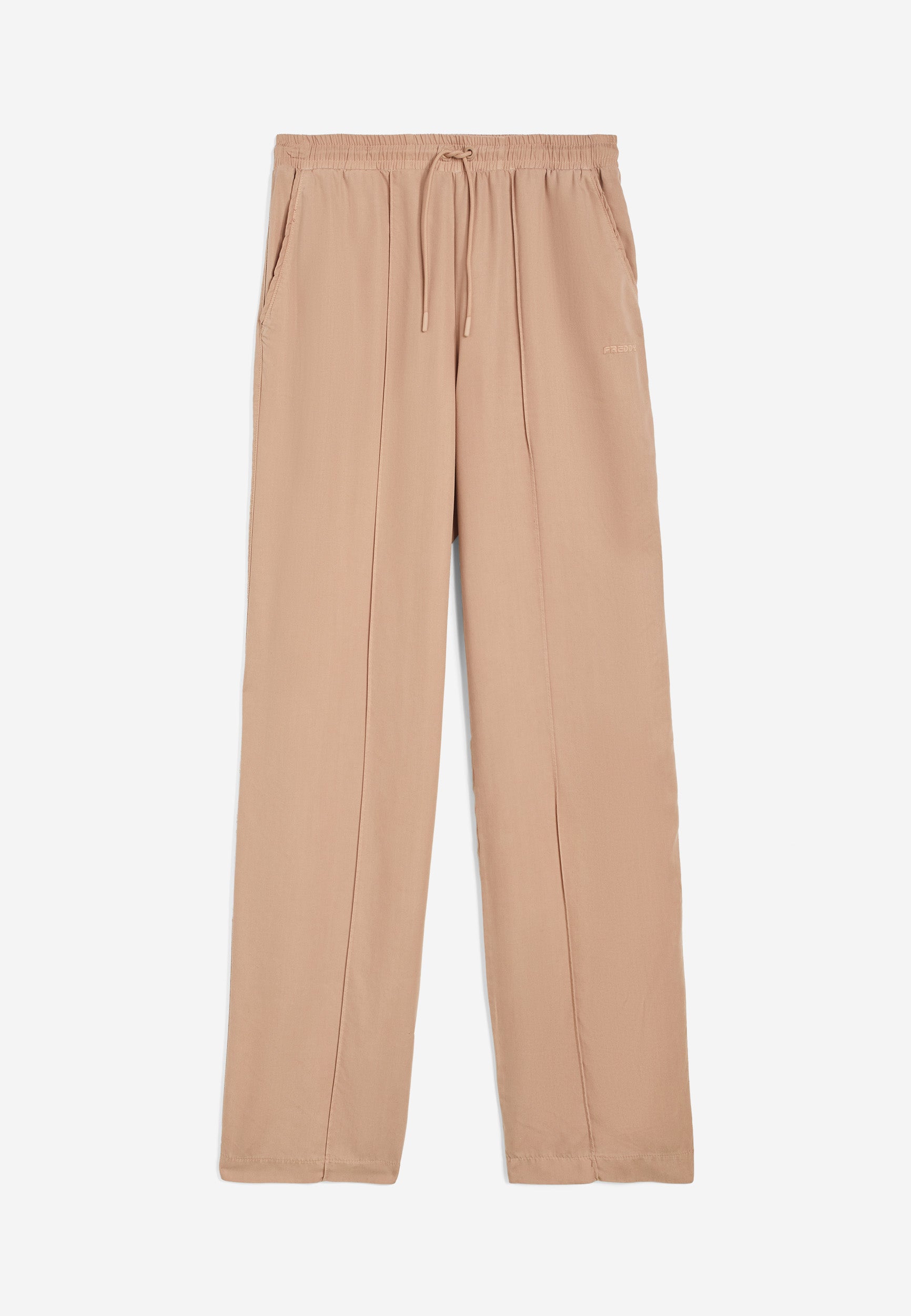 freddy-pantaloni-donna-gamba-ampia-in-twill-lyocell-con-elastico-e-coulisse image 8