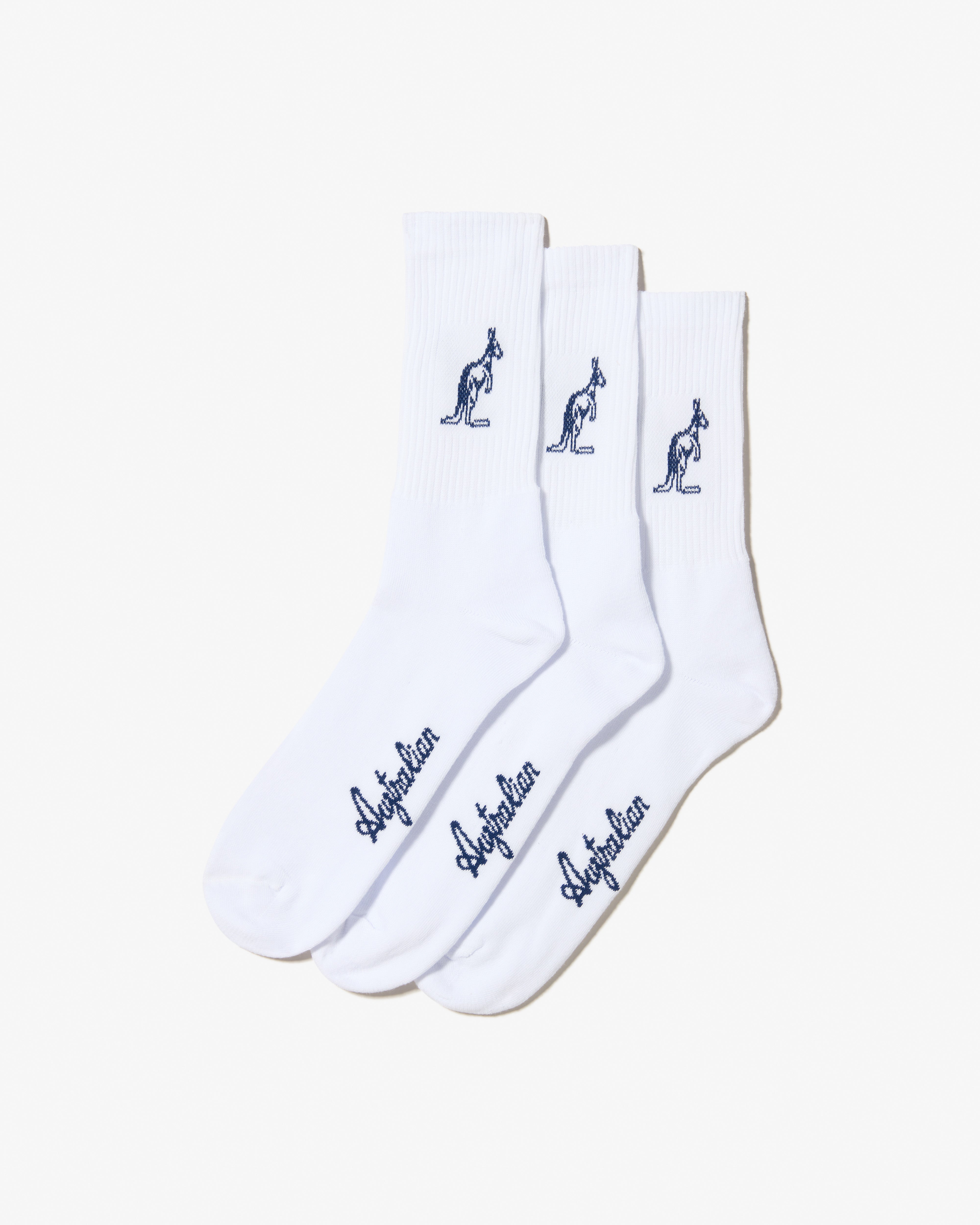 australian-3-pack-socks-tennis-calze-cotone-bianche image 1