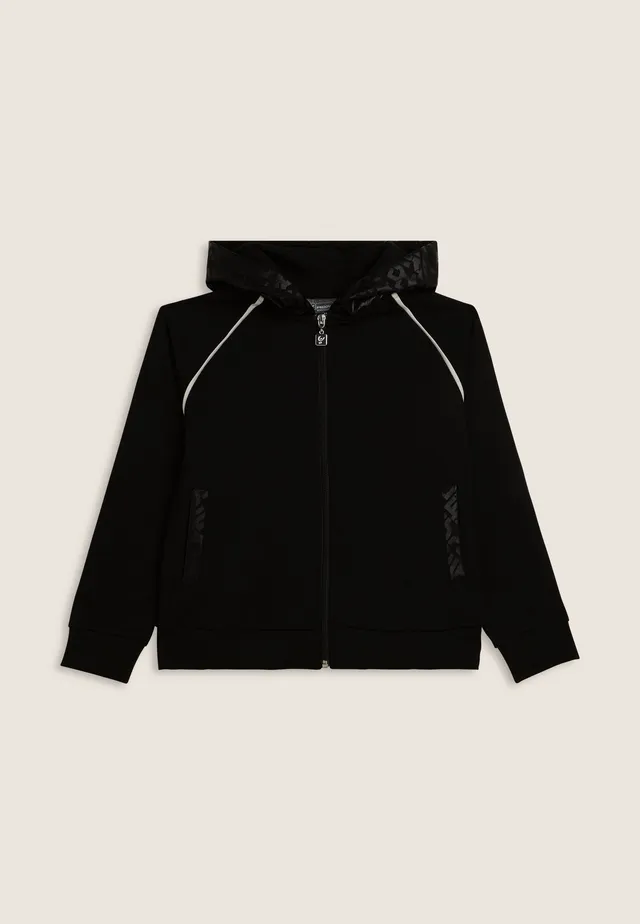 freddy-felpa-bambina-zip-e-cappuccio-in-cotone-elasticizzato-con-logo image 1