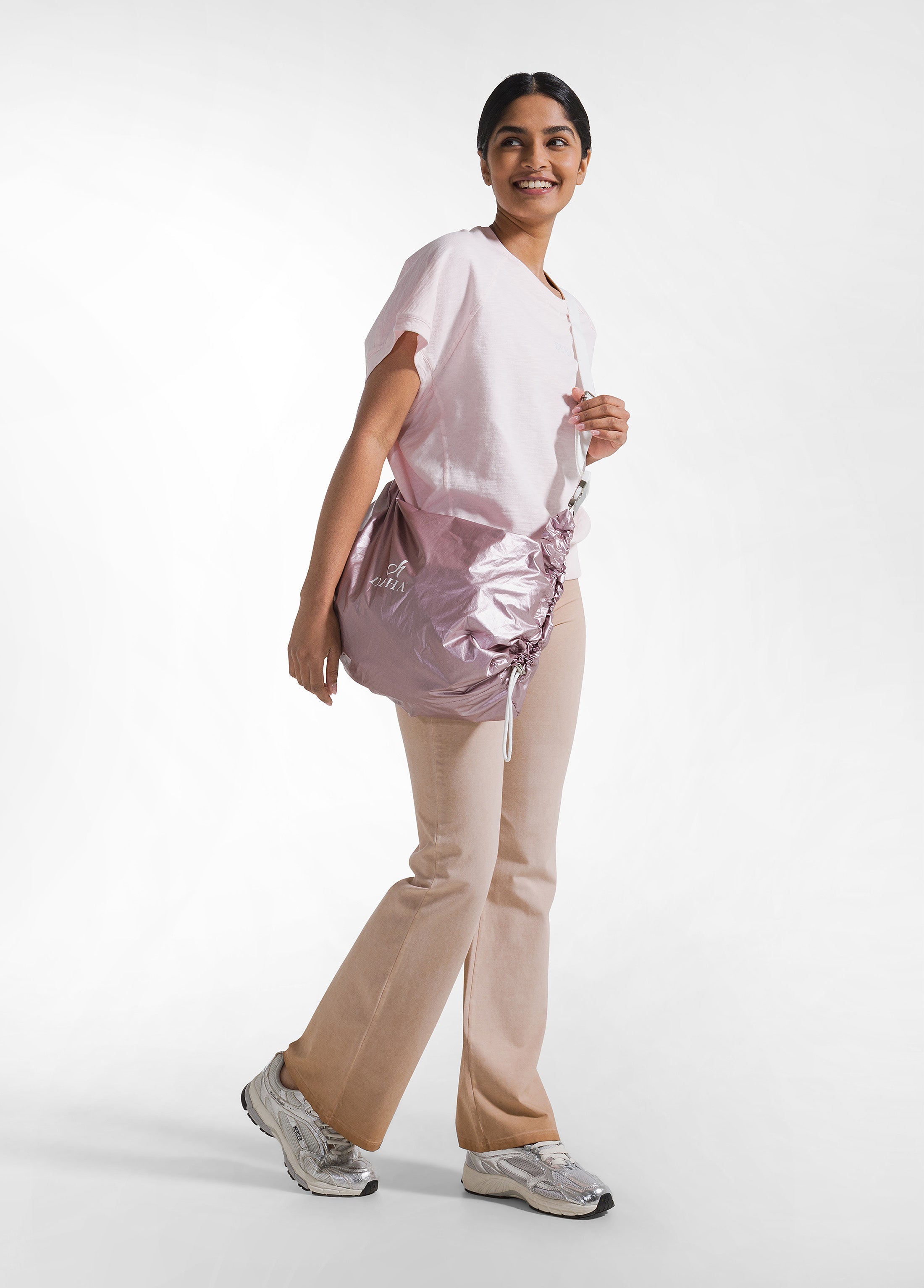 deha-d42933-borsa-a-spalla-metallica-rosa image 1
