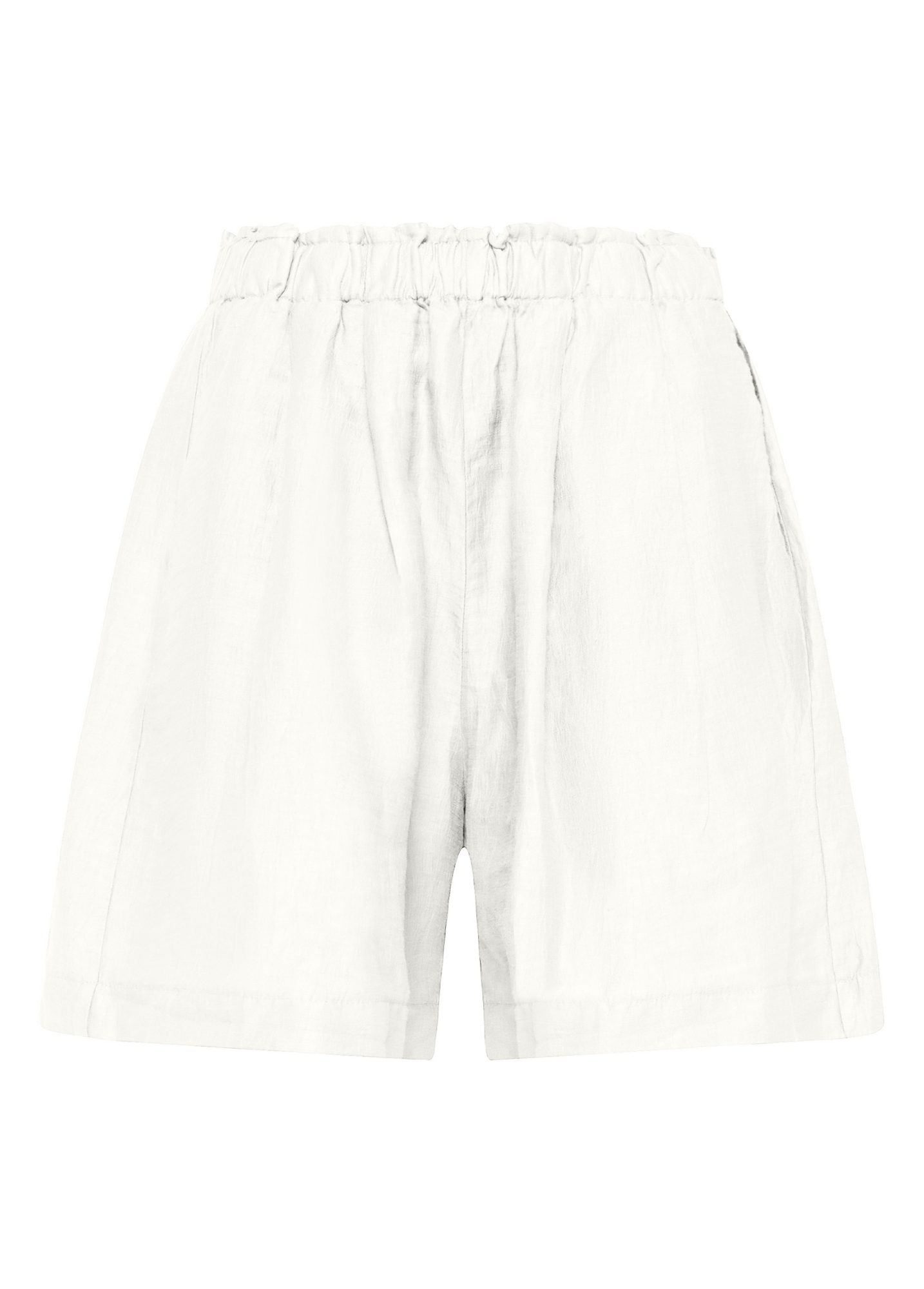 deha-shorts-in-lino-lucido-bianco-vita-elastica image 3