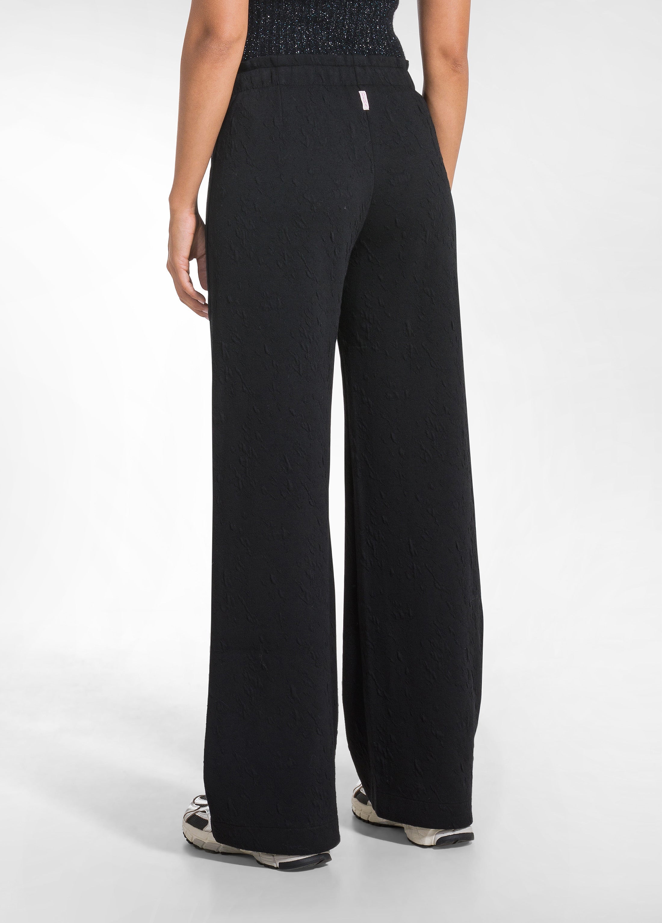 deha-d52527-pantaloni-gamba-dritta-effetto-matelass-nero-animalier image 3