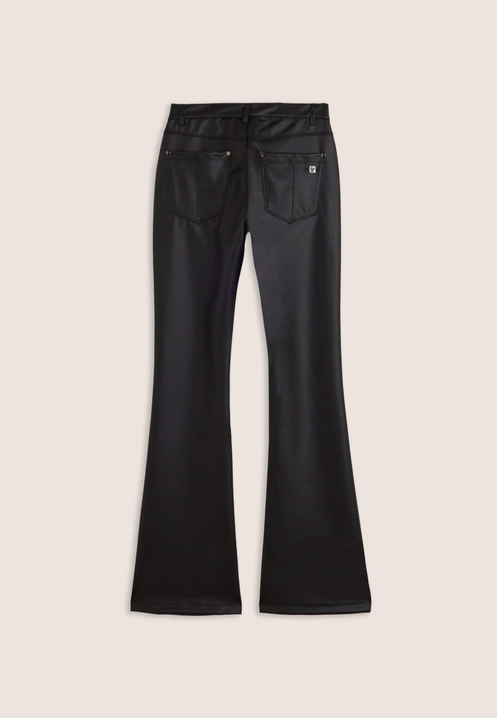 freddy-pantaloni-flare-5-tasche-in-similpelle-vita-regular image 2