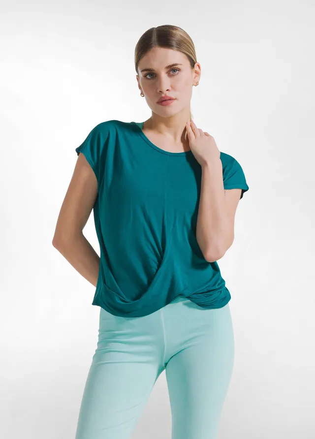deha-t-shirt-yoga-con-nodo-frontale-verde image 1