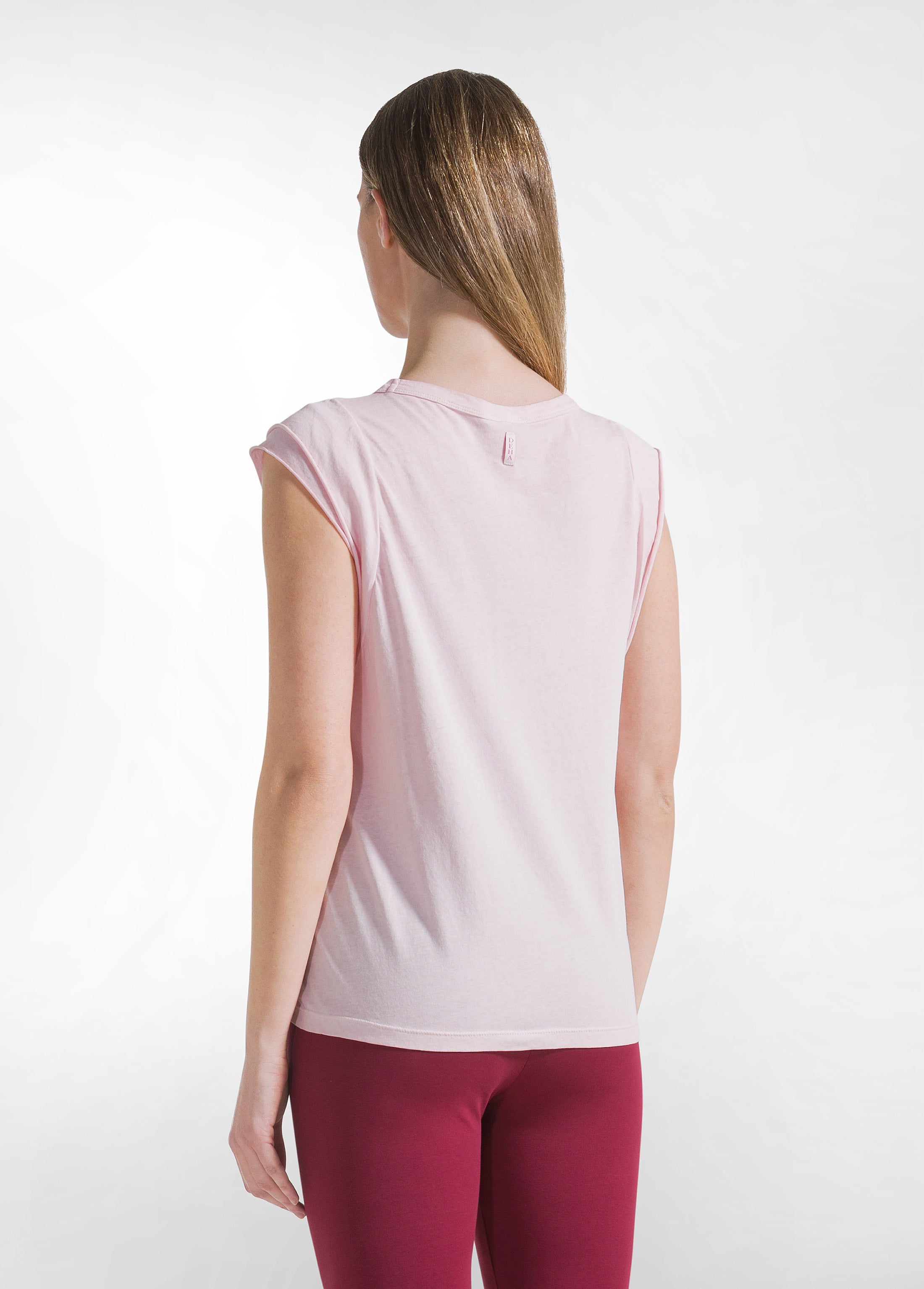 deha-d42602-t-shirt-grafica-effetto-fade-rosa-in-cotone-organico image 2