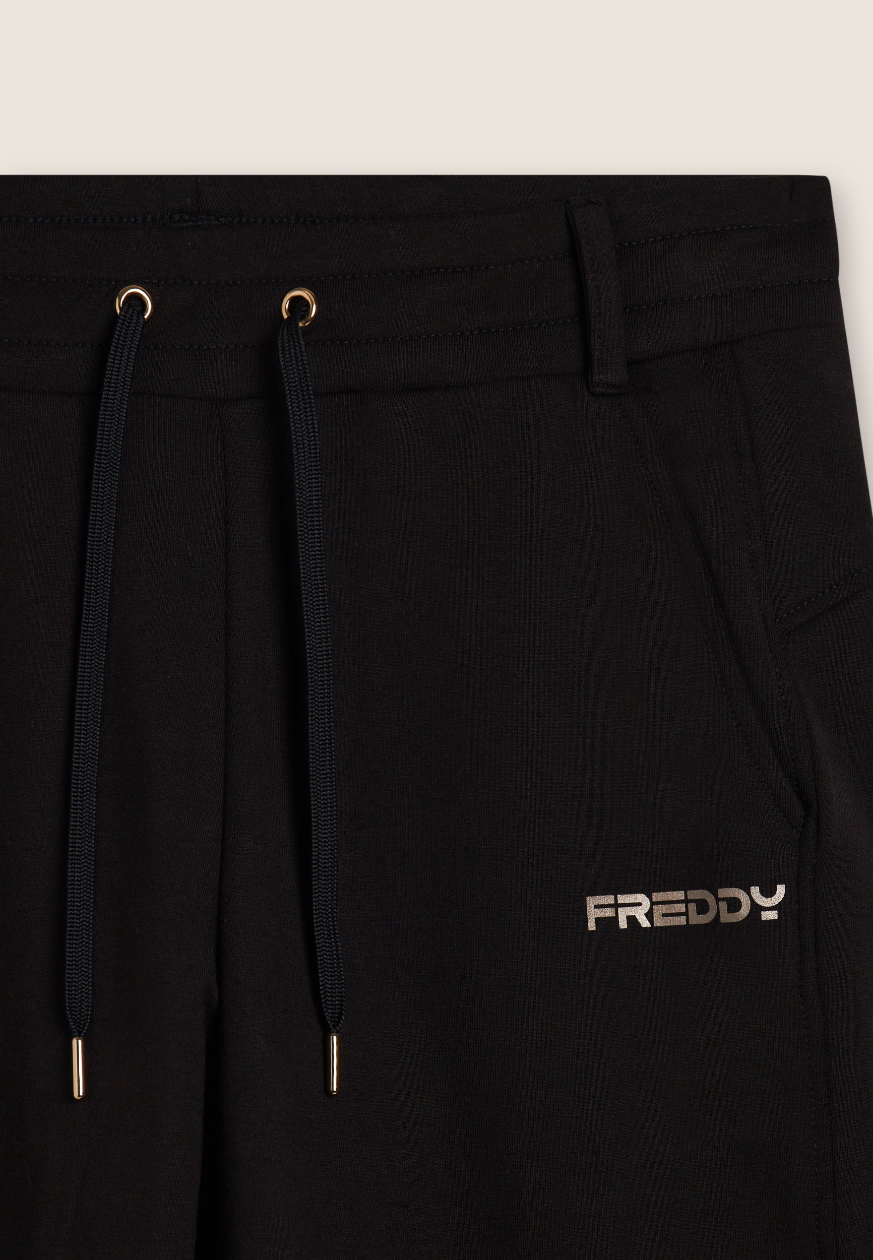 freddy-pantaloni-donna-slim-fit-in-felpa-con-spacchi-laterali image 7