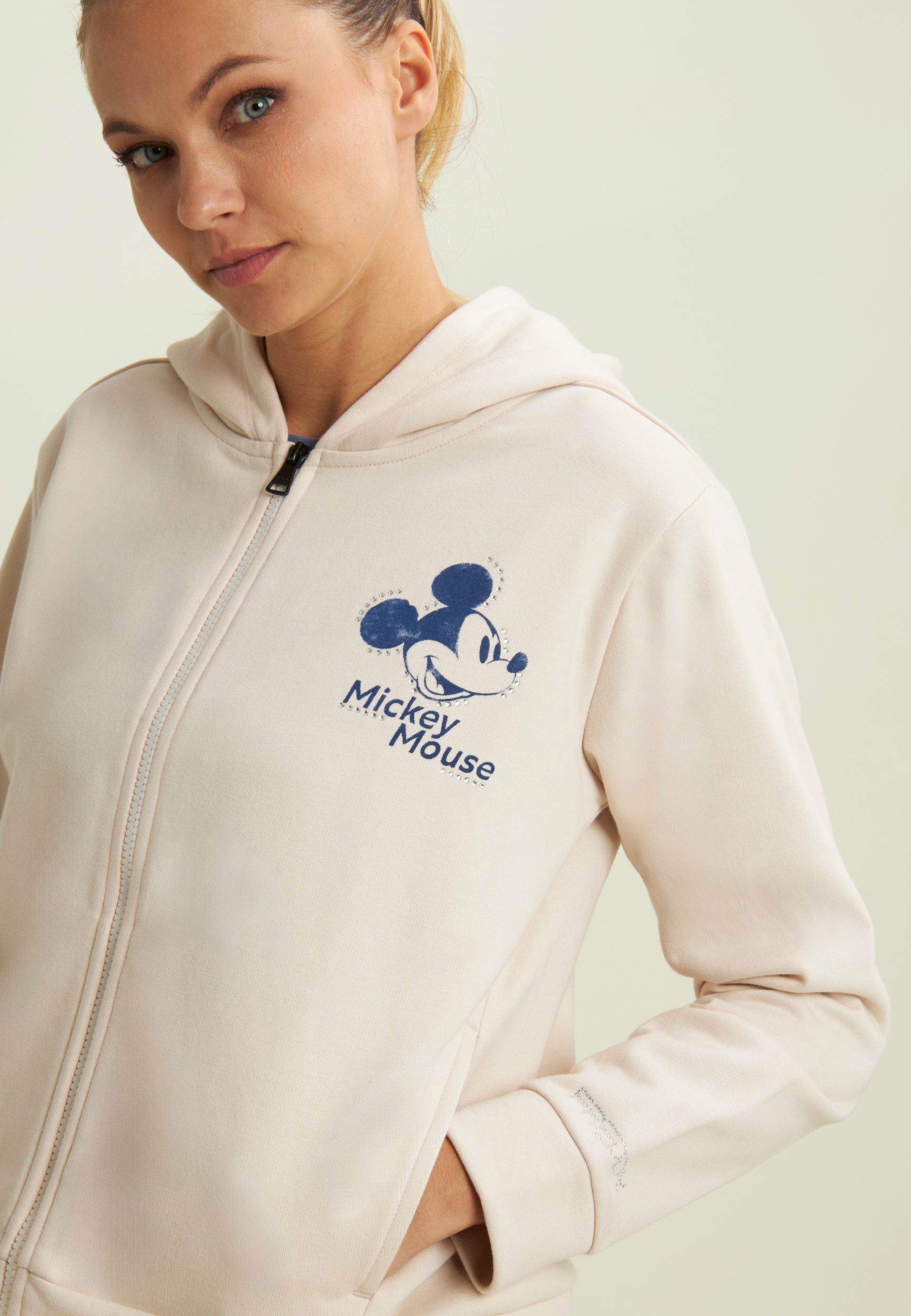 freddy-felpa-donna-full-zip-con-cappuccio-e-grafica-mickey-mouse image 4